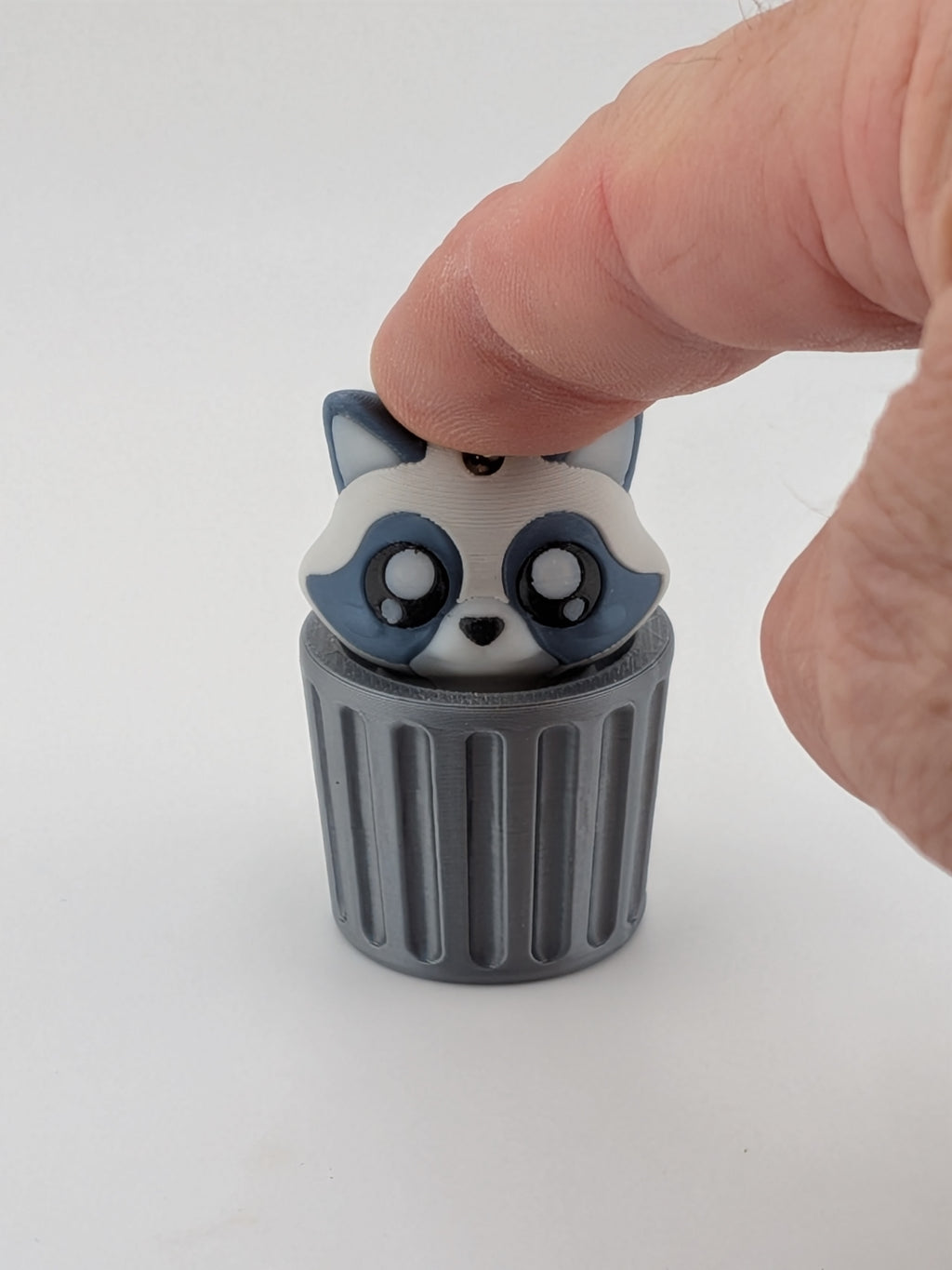 Garbage Can Fidget Keychain Cute Raccoon Dumpster Fire Clicker Toy