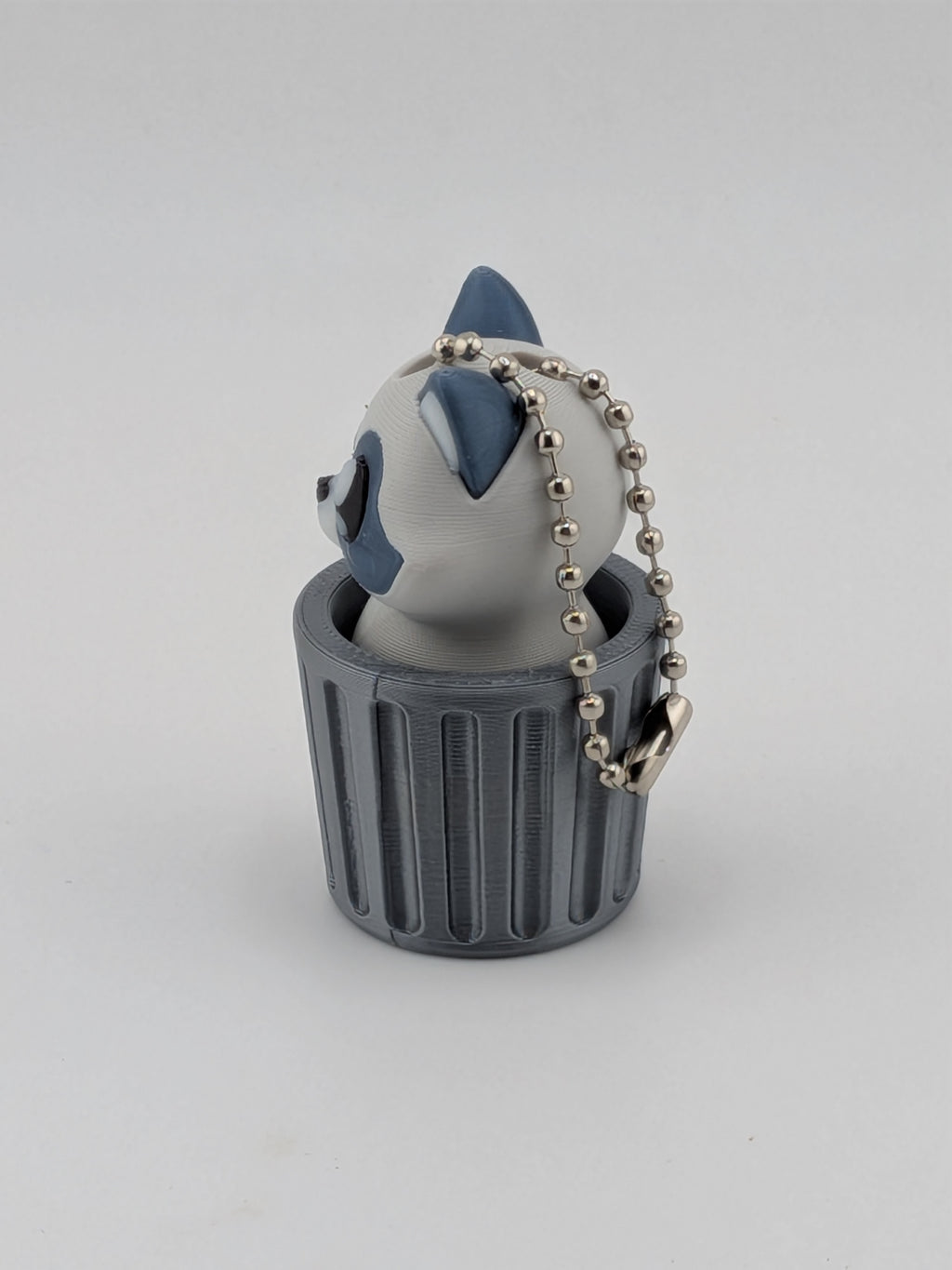 Garbage Can Fidget Keychain Cute Raccoon Dumpster Fire Clicker Toy
