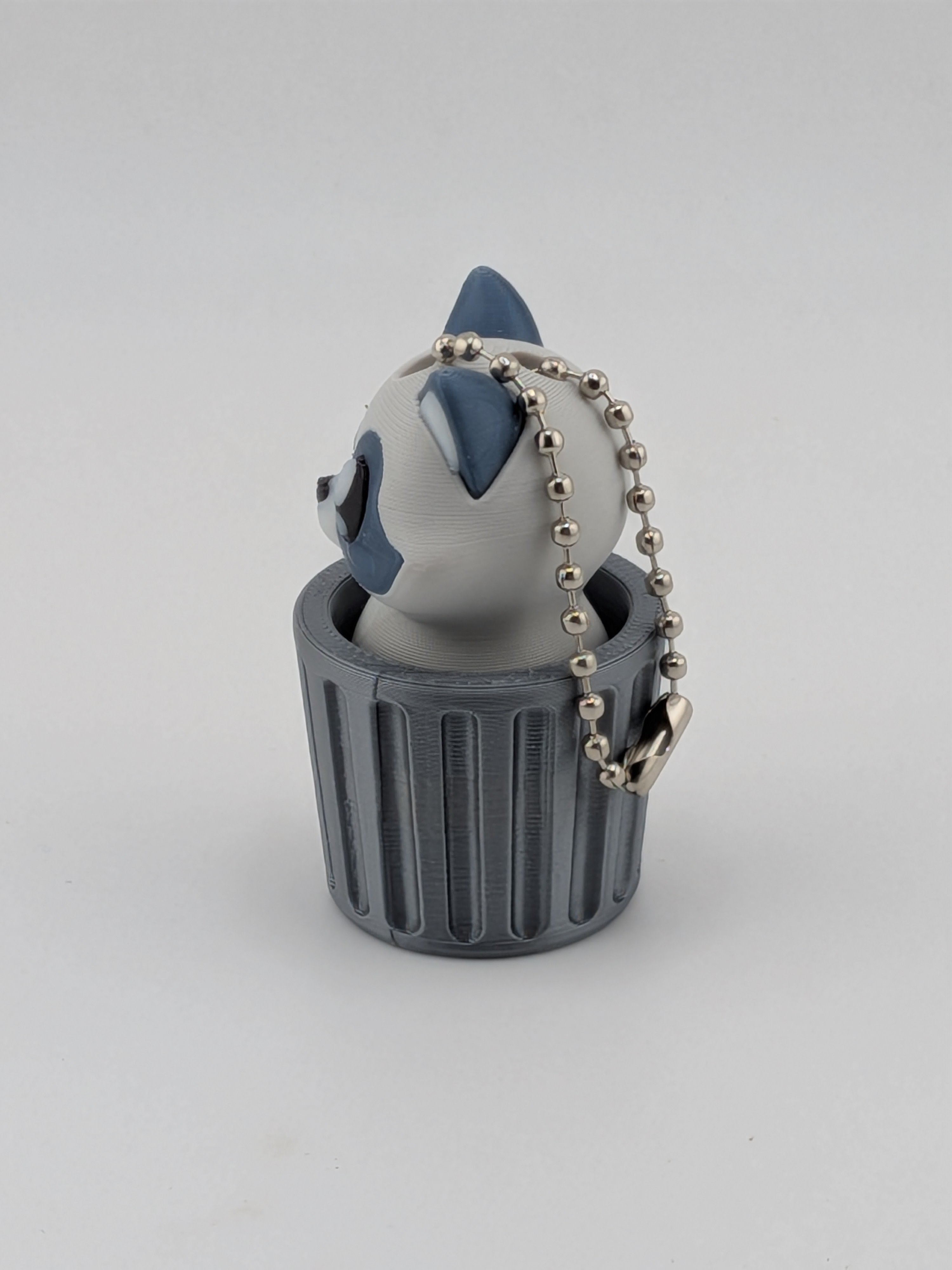 Garbage Can Fidget Keychain Cute Raccoon Dumpster Fire Clicker Toy
