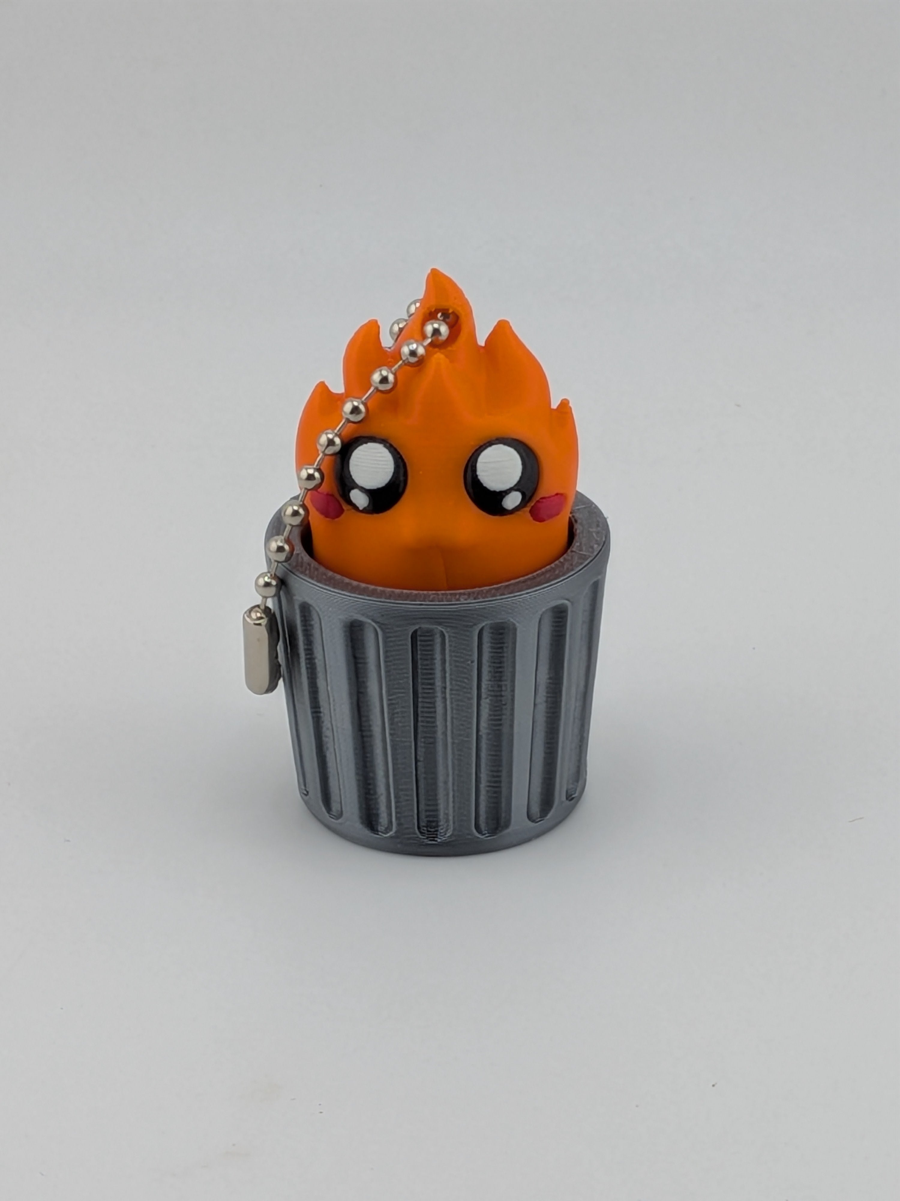 Garbage Can Fidget Keychain Cute Raccoon Dumpster Fire Clicker Toy