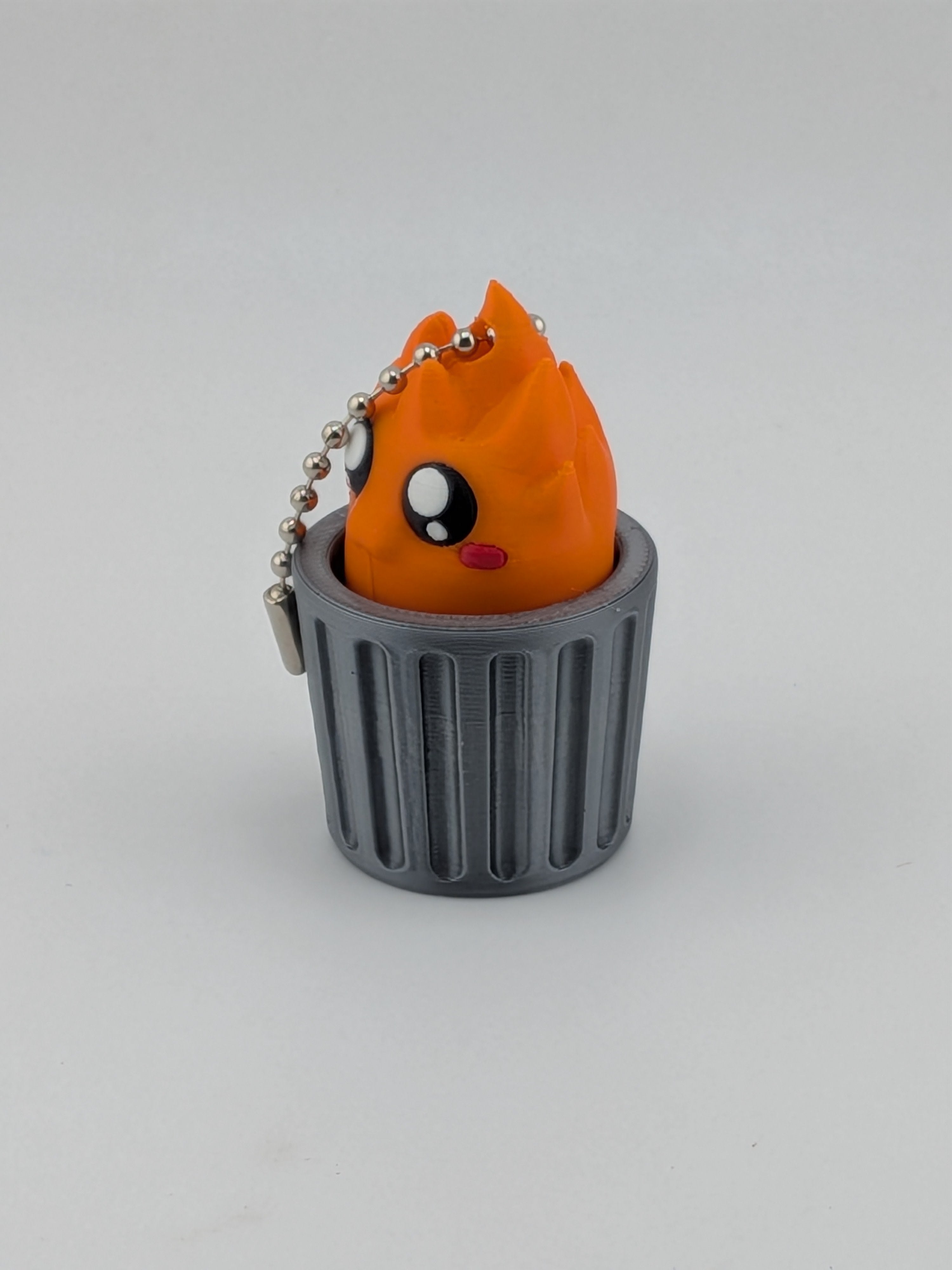 Garbage Can Fidget Keychain Cute Raccoon Dumpster Fire Clicker Toy