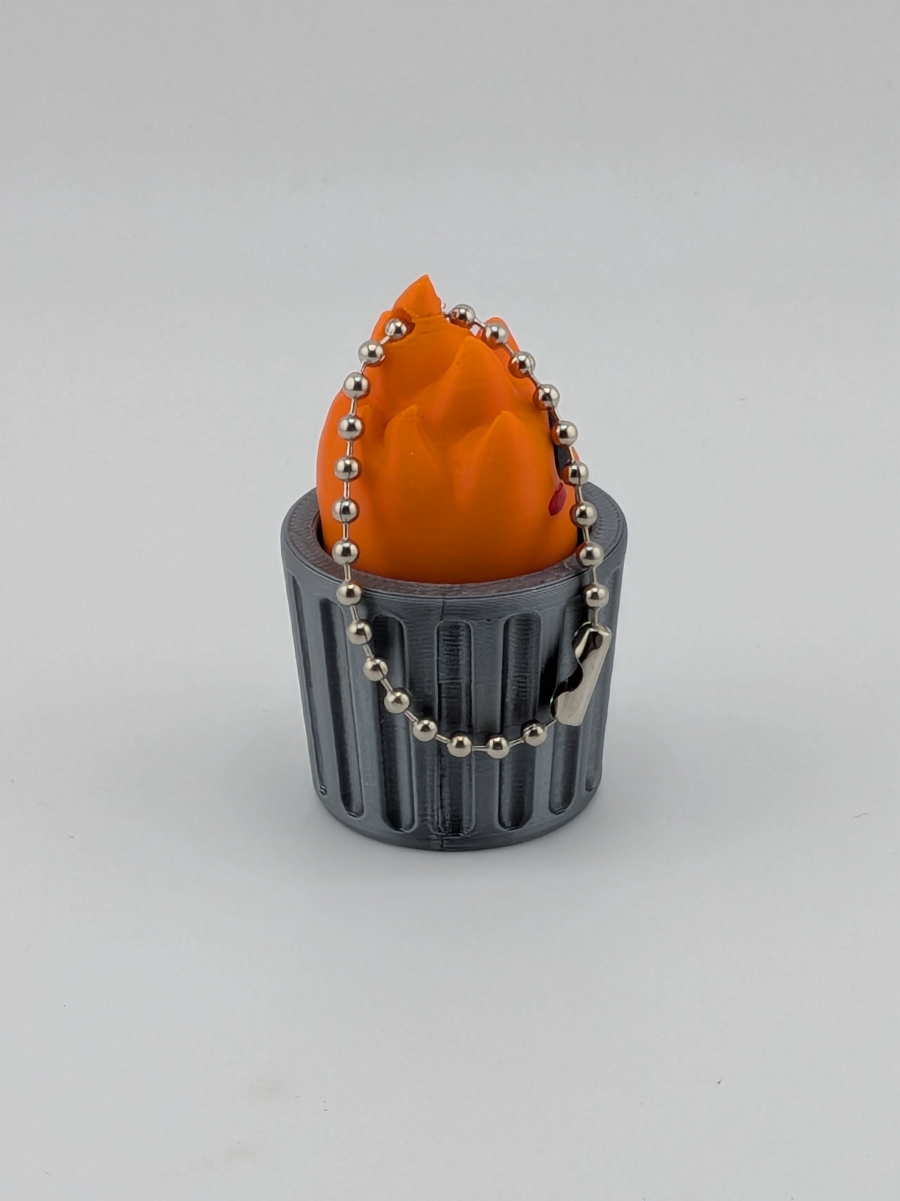 Garbage Can Fidget Keychain Cute Raccoon Dumpster Fire Clicker Toy