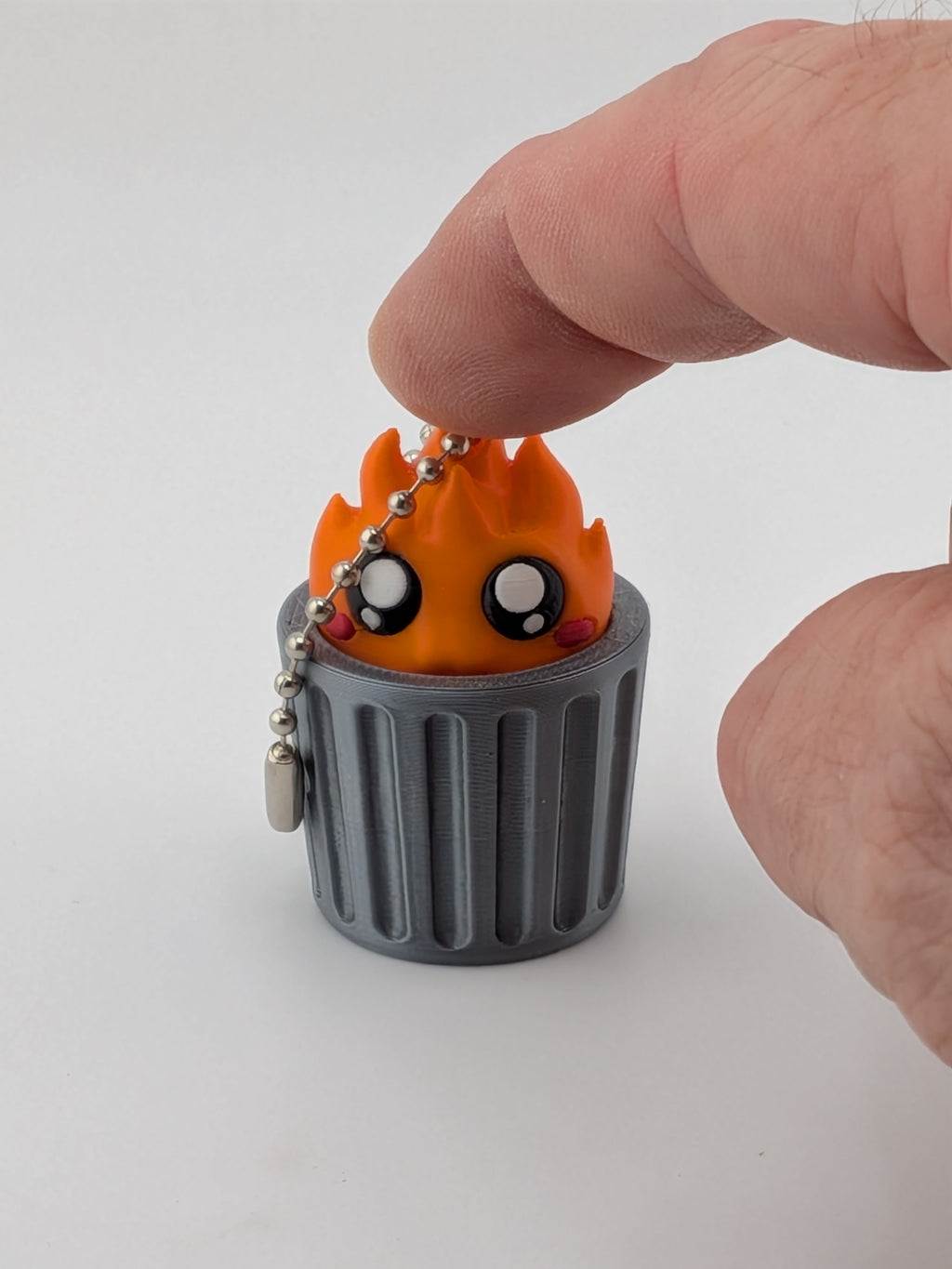 Garbage Can Fidget Keychain Cute Raccoon Dumpster Fire Clicker Toy