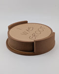 Funny Wood Bark Drink Coaster Set I Was Groot We Were Groot Holder 4 Pack