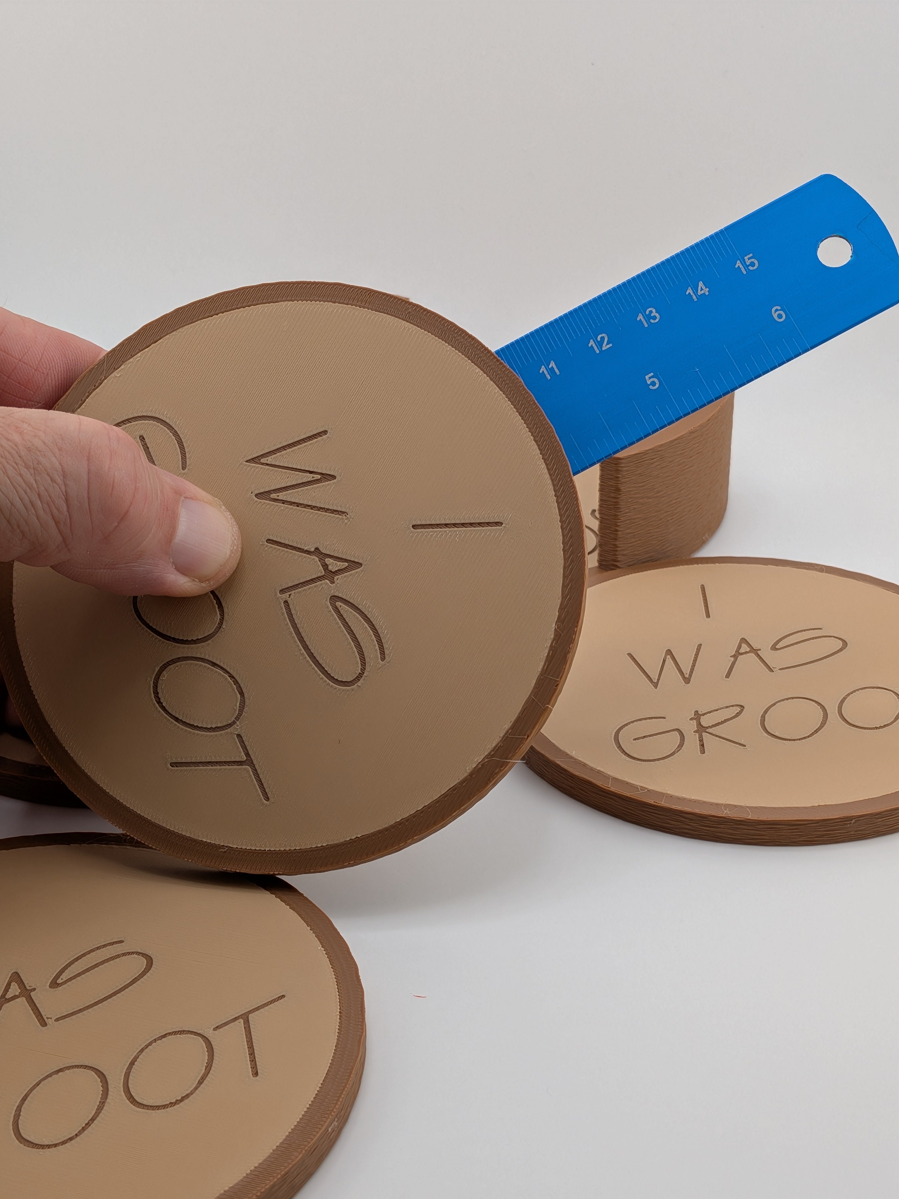 Funny Wood Bark Drink Coaster Set I Was Groot We Were Groot Holder 4 Pack