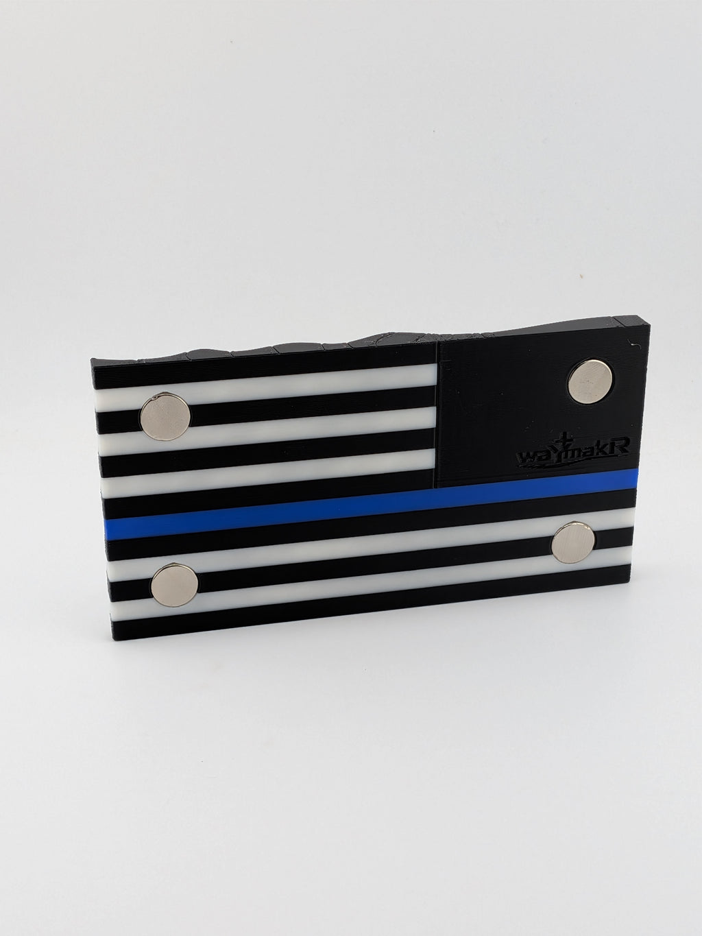 5.5 Inch Thin Line American Flag Waving Magnet Police Fire Military Silver