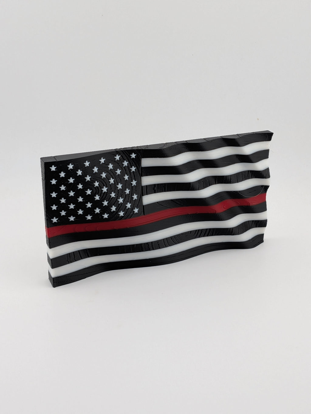 5.5 Inch Thin Line American Flag Waving Magnet Police Fire Military Silver