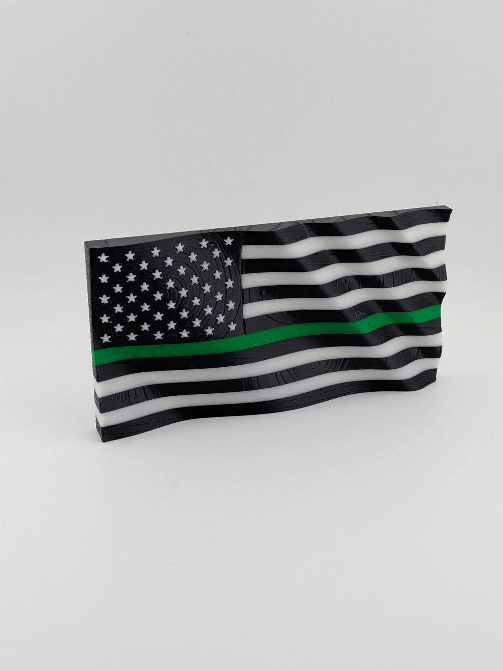 5.5 Inch Thin Line American Flag Waving Magnet Police Fire Military Silver