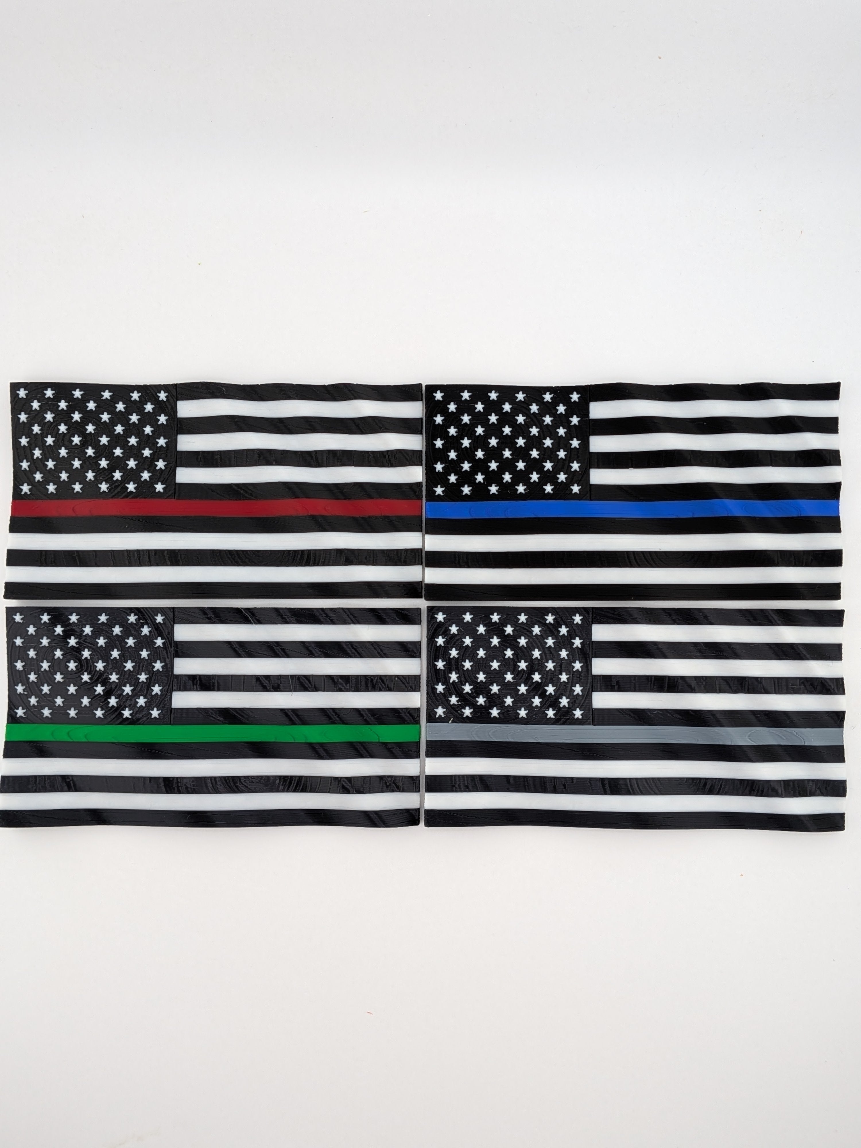 5.5 Inch Thin Line American Flag Waving Magnet Police Fire Military Silver