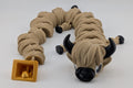 🐮🔔 16.25" Highland Cow Flexi Dragon ✨ Articulated Fidget with Gold Bell Tail 🐉🌾