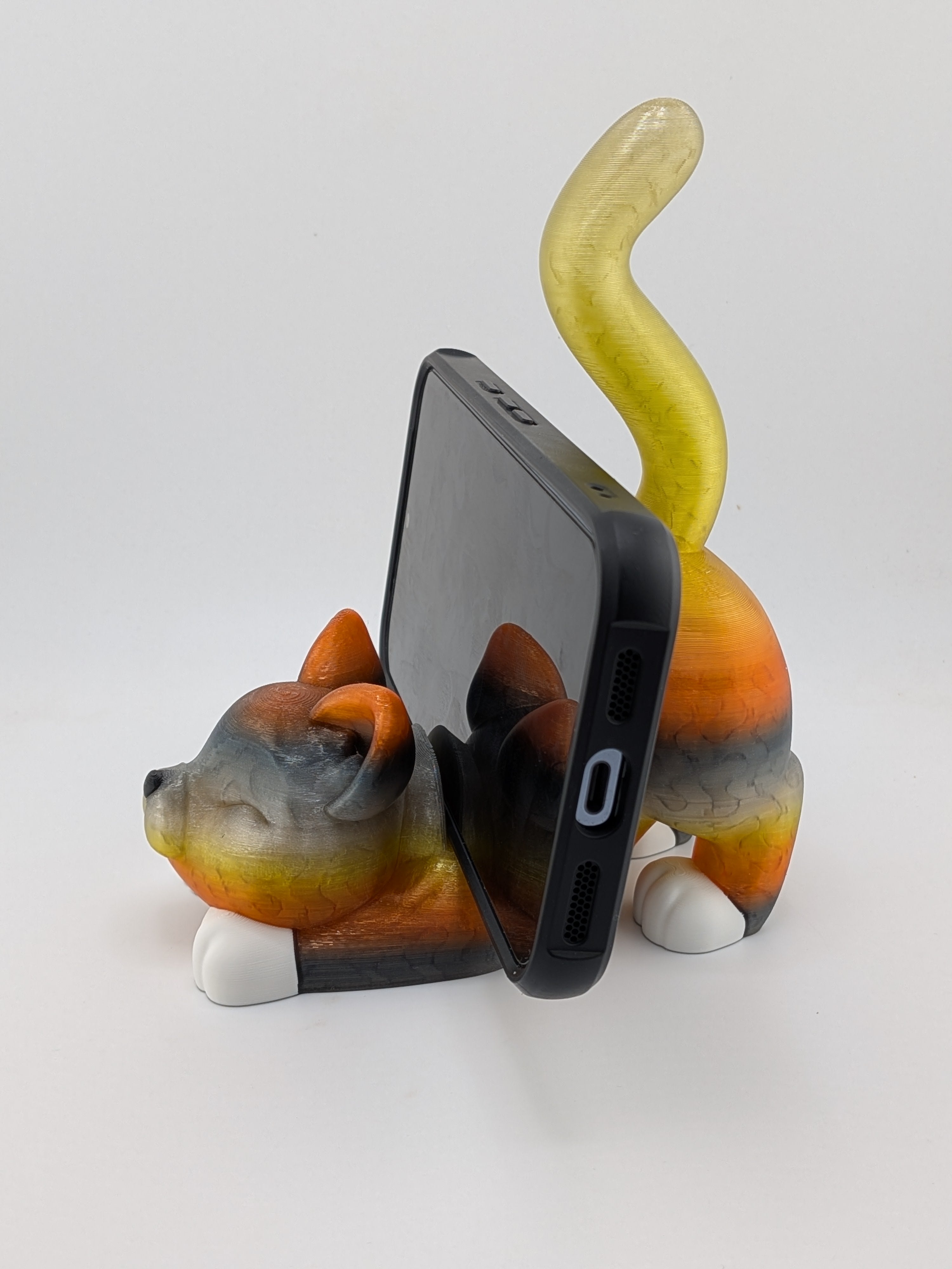 Stretching Kitty Phone Holder Cute Cat Desk Pet Smartphone Cradle XL Fit