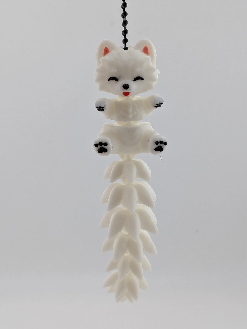 Cute Flexi Samoyed Dog Articulated Keychain Fluffy Tail Puppy Charm