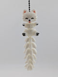 Cute Flexi Samoyed Dog Articulated Keychain Fluffy Tail Puppy Charm