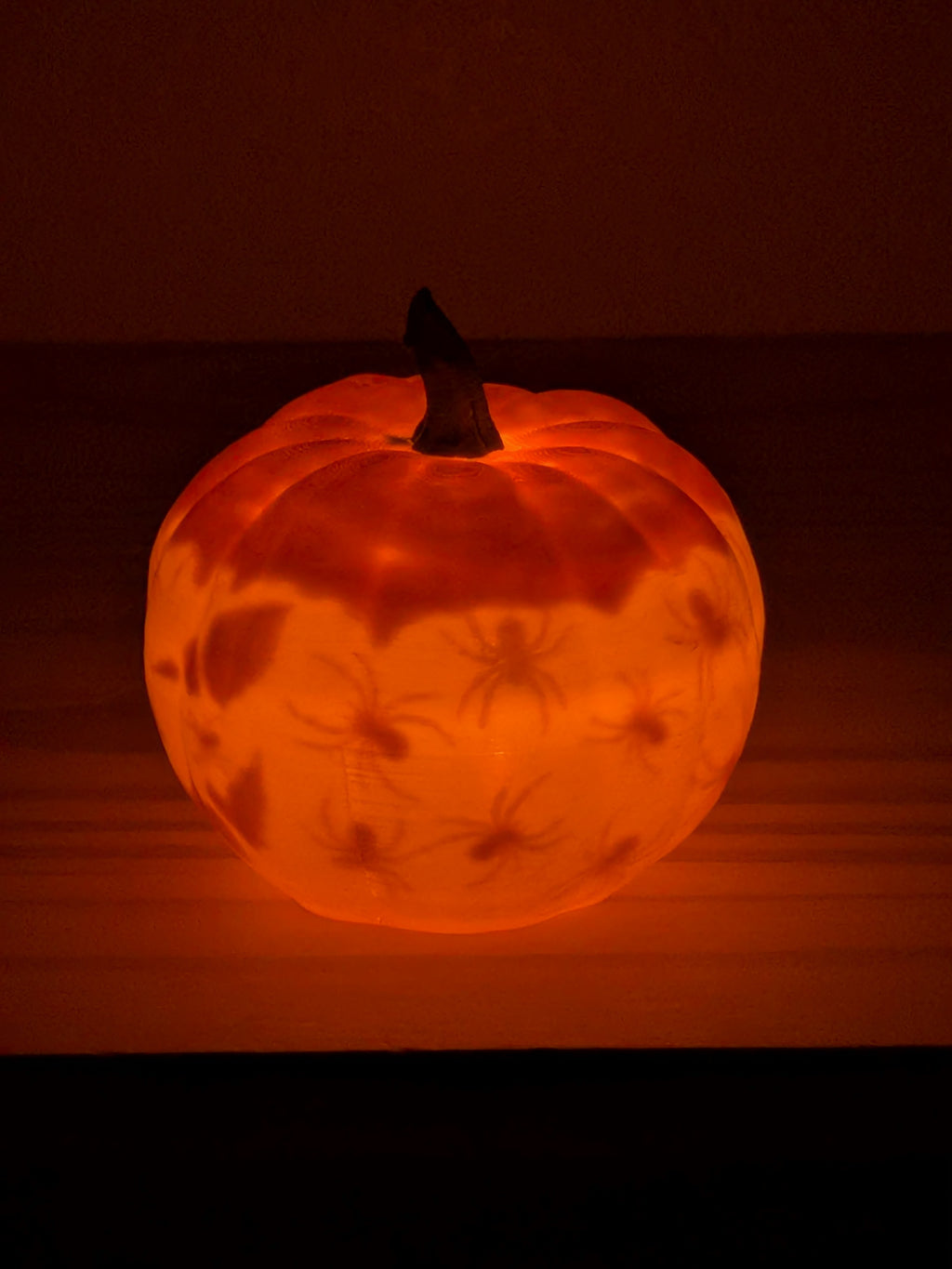 Hidden Lithophane Shadow Pumpkin Glowing Halloween Jack-o'-Lantern Decor