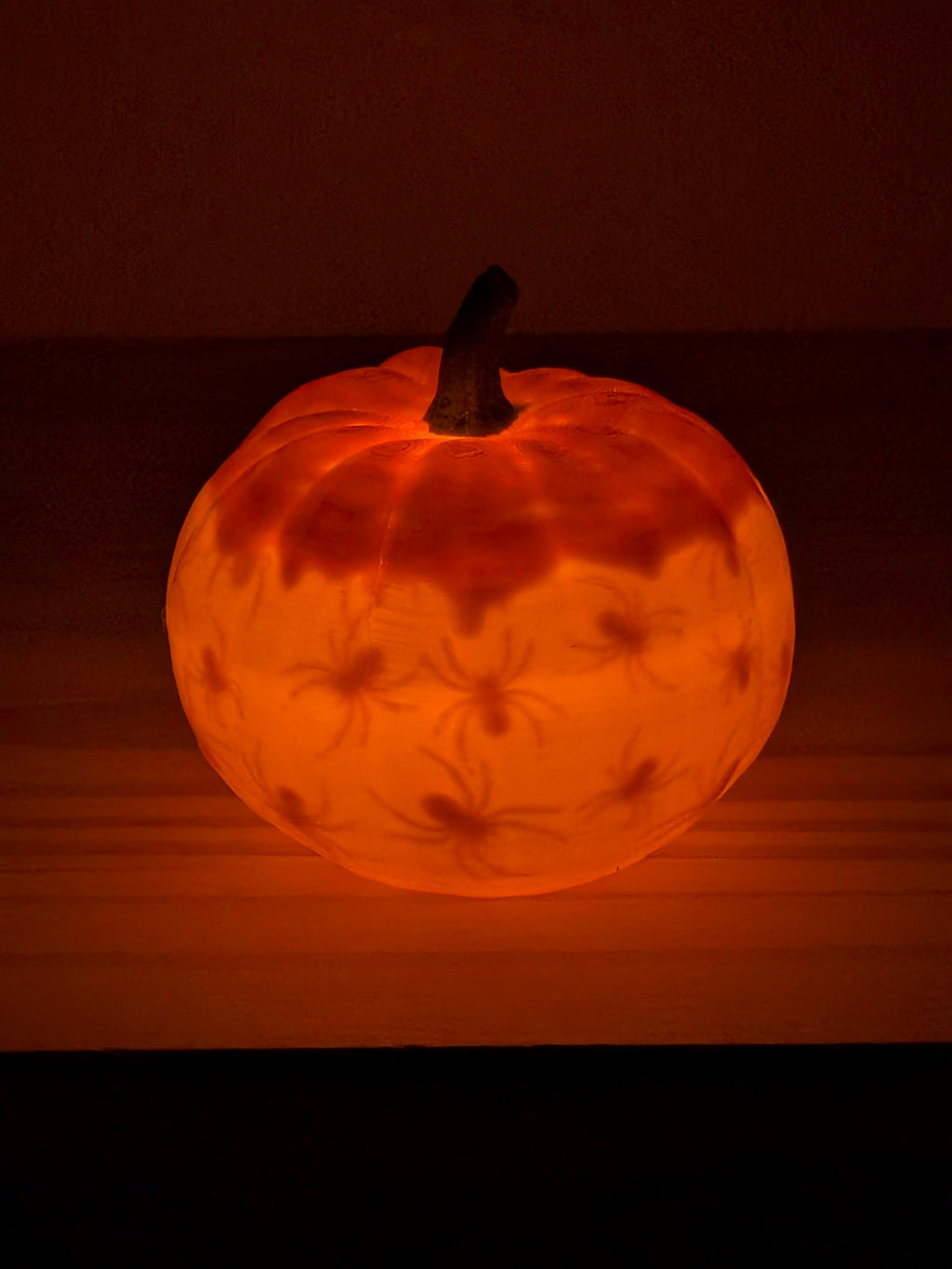 Hidden Lithophane Shadow Pumpkin Glowing Halloween Jack-o'-Lantern Decor