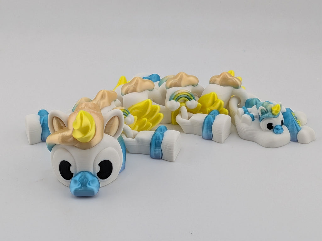 Mini Unicorn Silk Rainbow Dragon Articulated Flexi Fidget Toy
