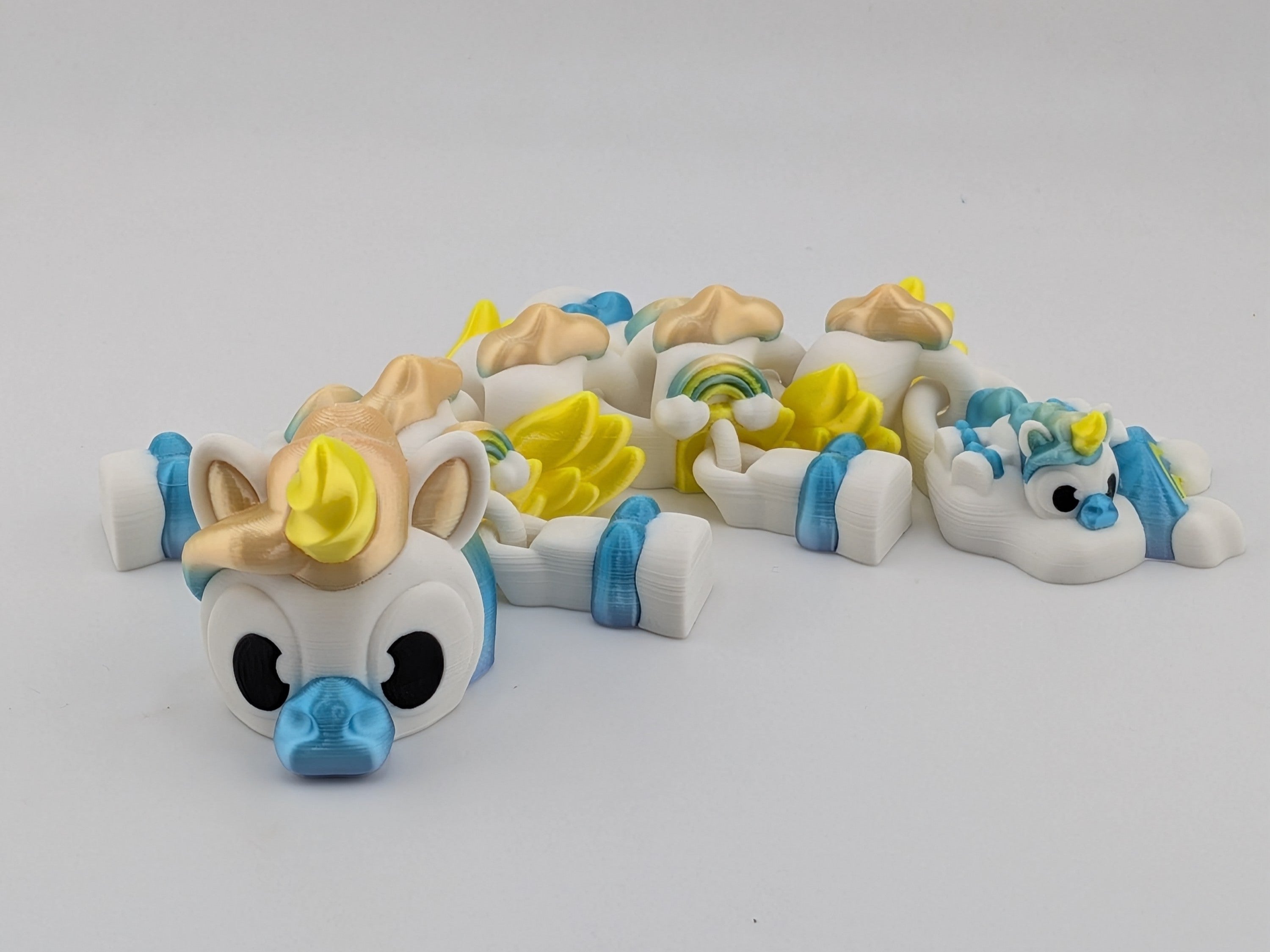 Mini Unicorn Silk Rainbow Dragon Articulated Flexi Fidget Toy