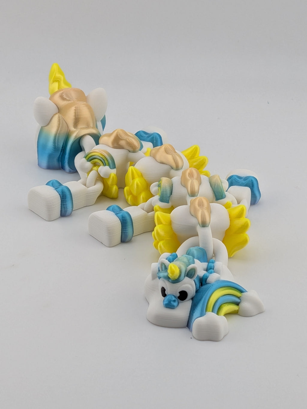 Mini Unicorn Silk Rainbow Dragon Articulated Flexi Fidget Toy