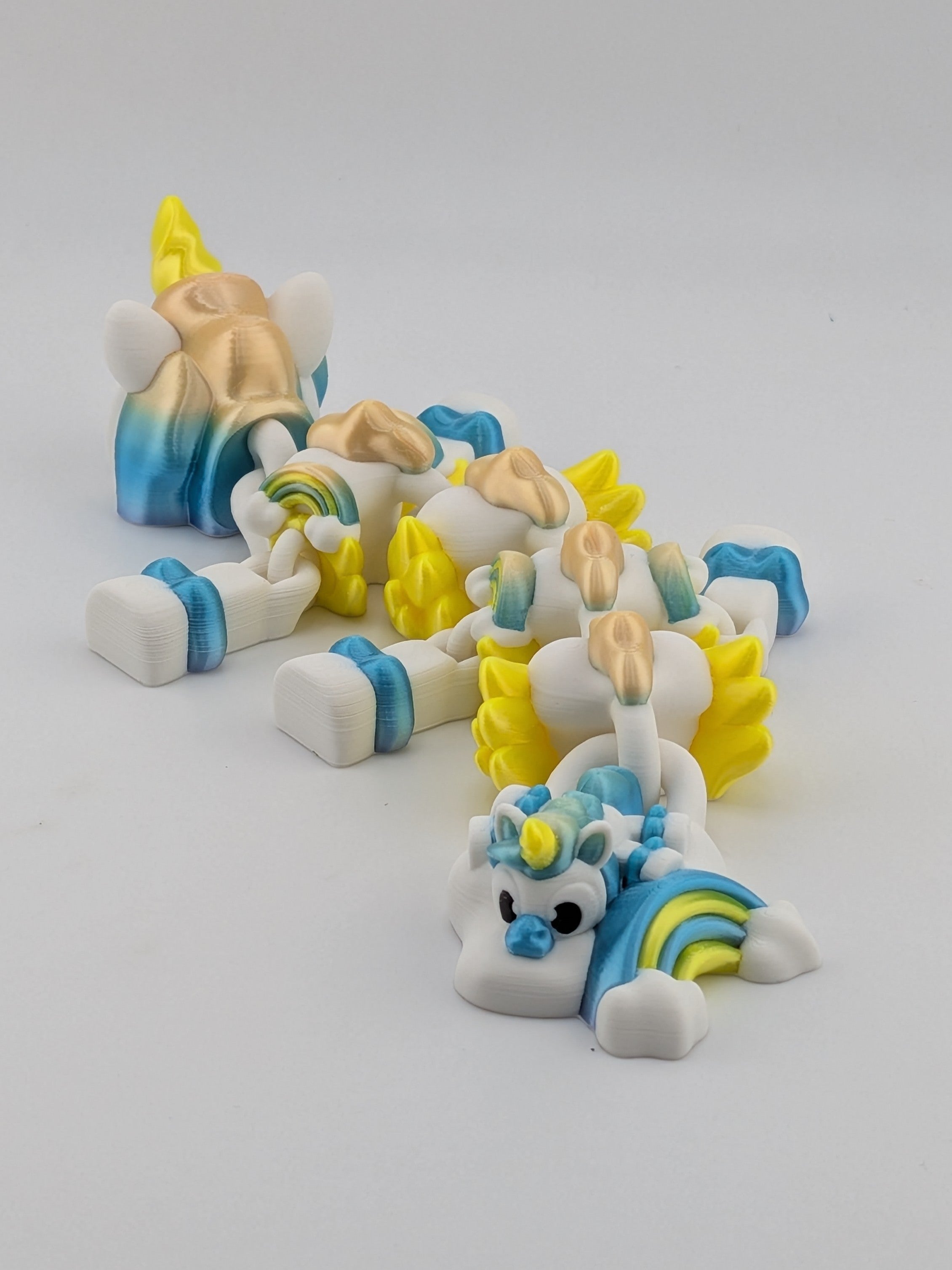 Mini Unicorn Silk Rainbow Dragon Articulated Flexi Fidget Toy