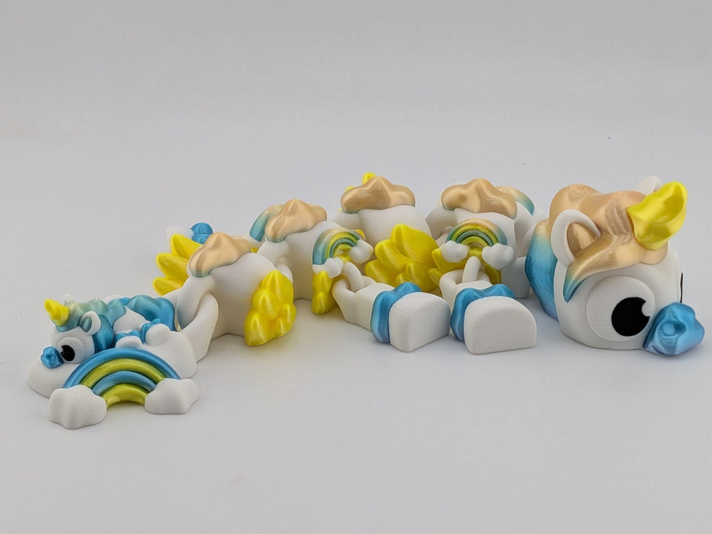 Mini Unicorn Silk Rainbow Dragon Articulated Flexi Fidget Toy