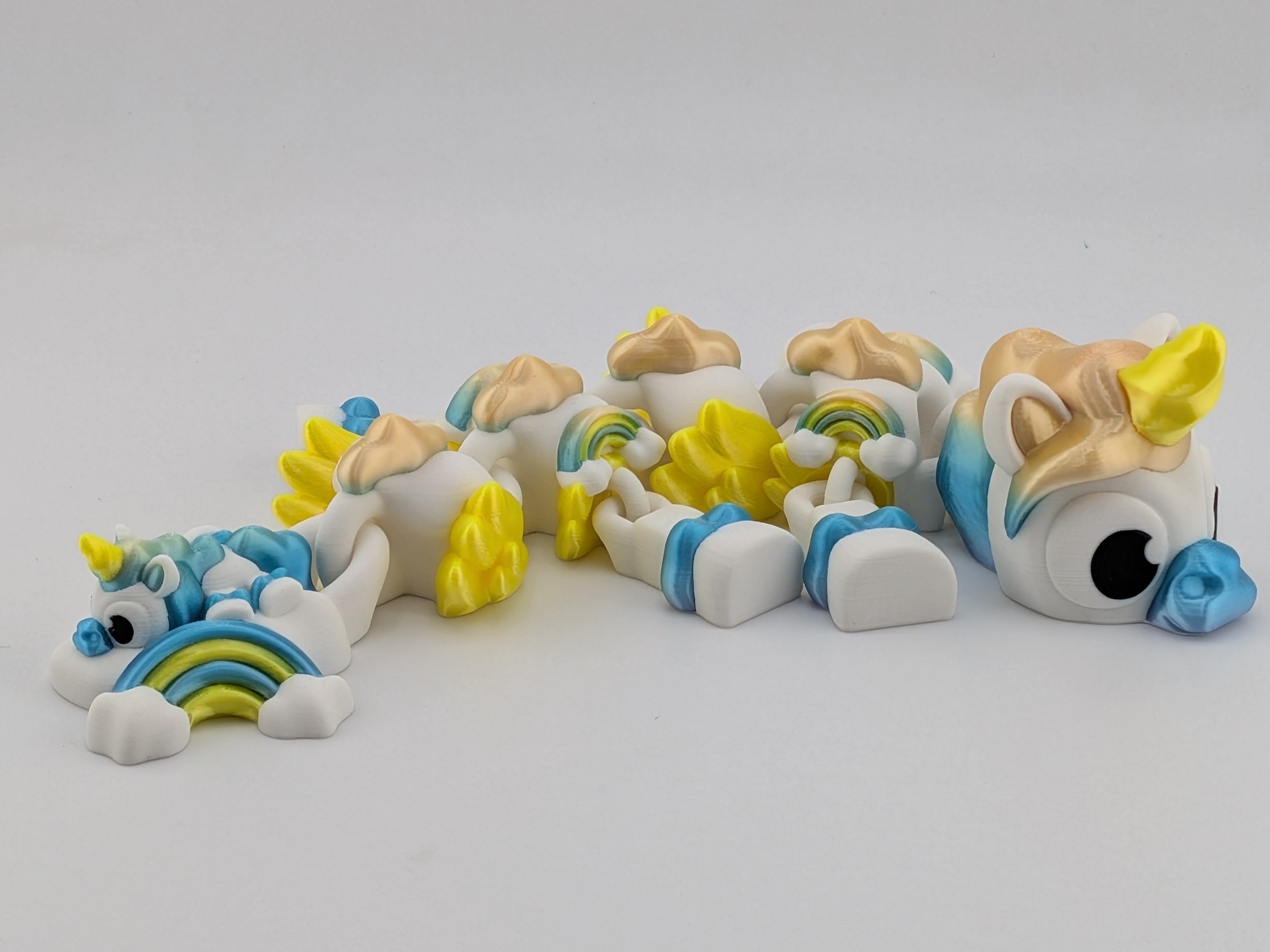 Mini Unicorn Silk Rainbow Dragon Articulated Flexi Fidget Toy