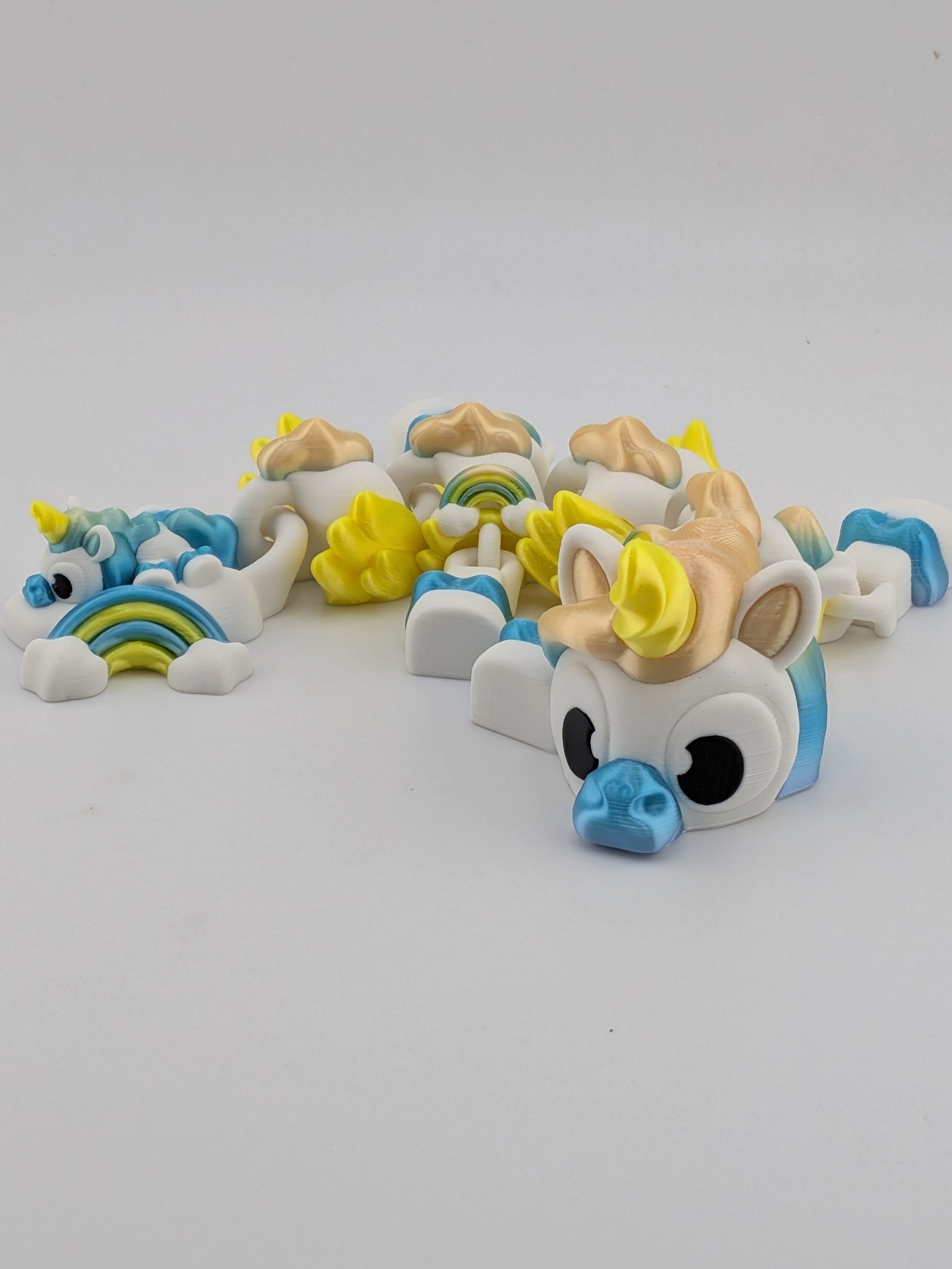 Mini Unicorn Silk Rainbow Dragon Articulated Flexi Fidget Toy