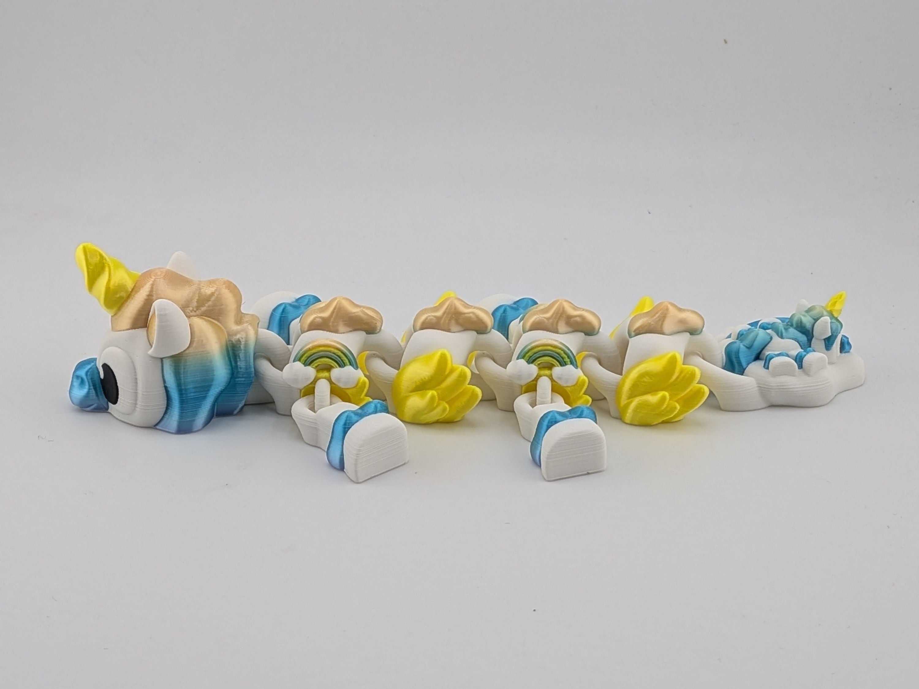 Mini Unicorn Silk Rainbow Dragon Articulated Flexi Fidget Toy