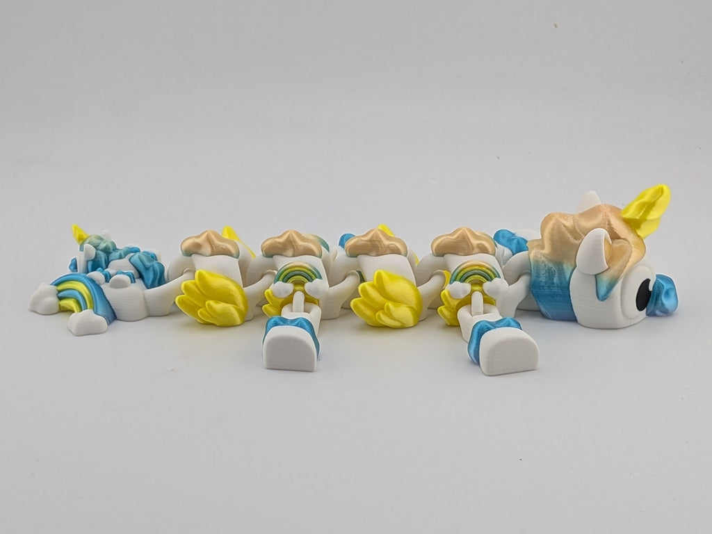 Mini Unicorn Silk Rainbow Dragon Articulated Flexi Fidget Toy