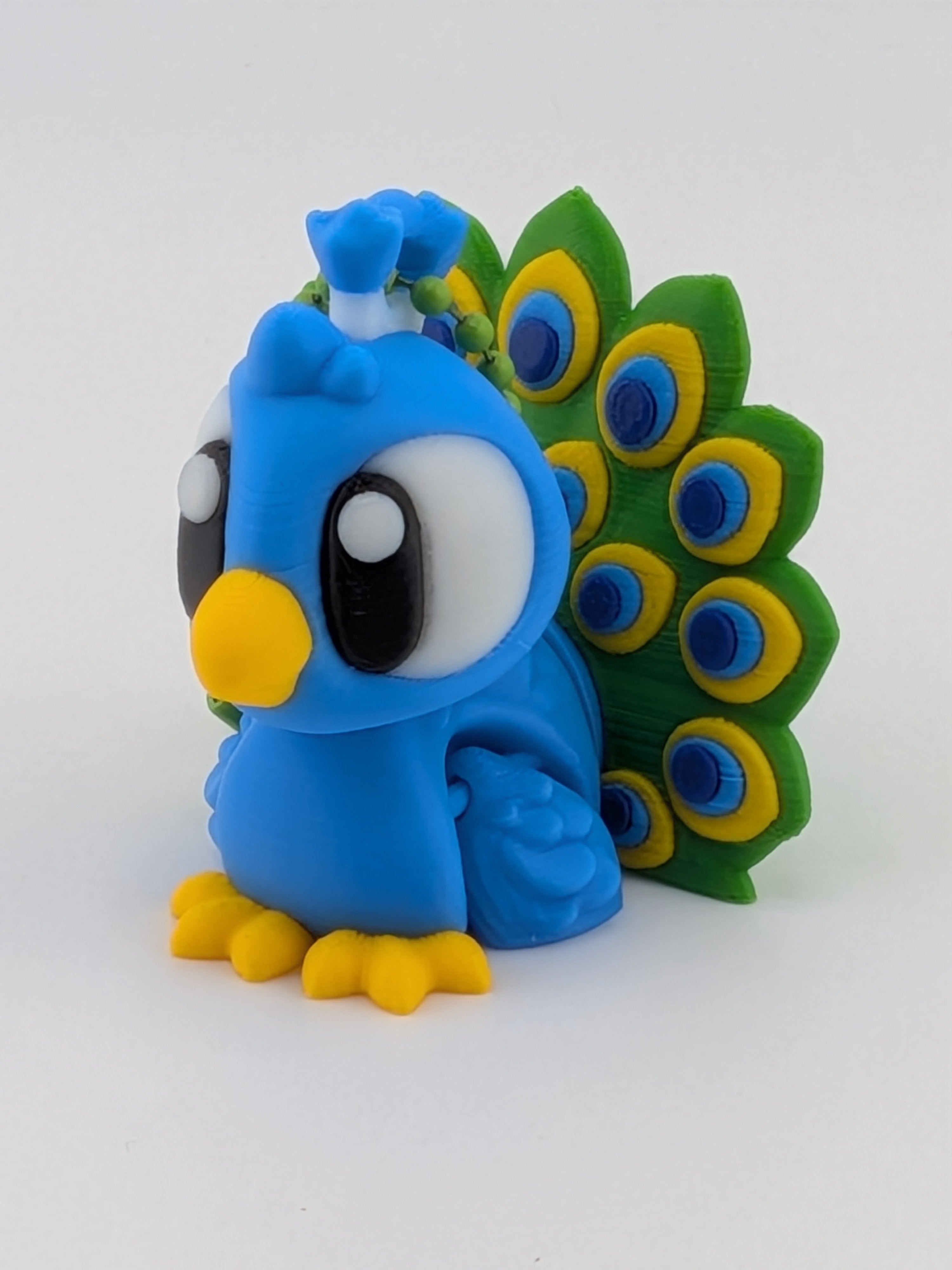 Peacock Keychain Buddy Cute 3D Printed Bird Bag Charm
