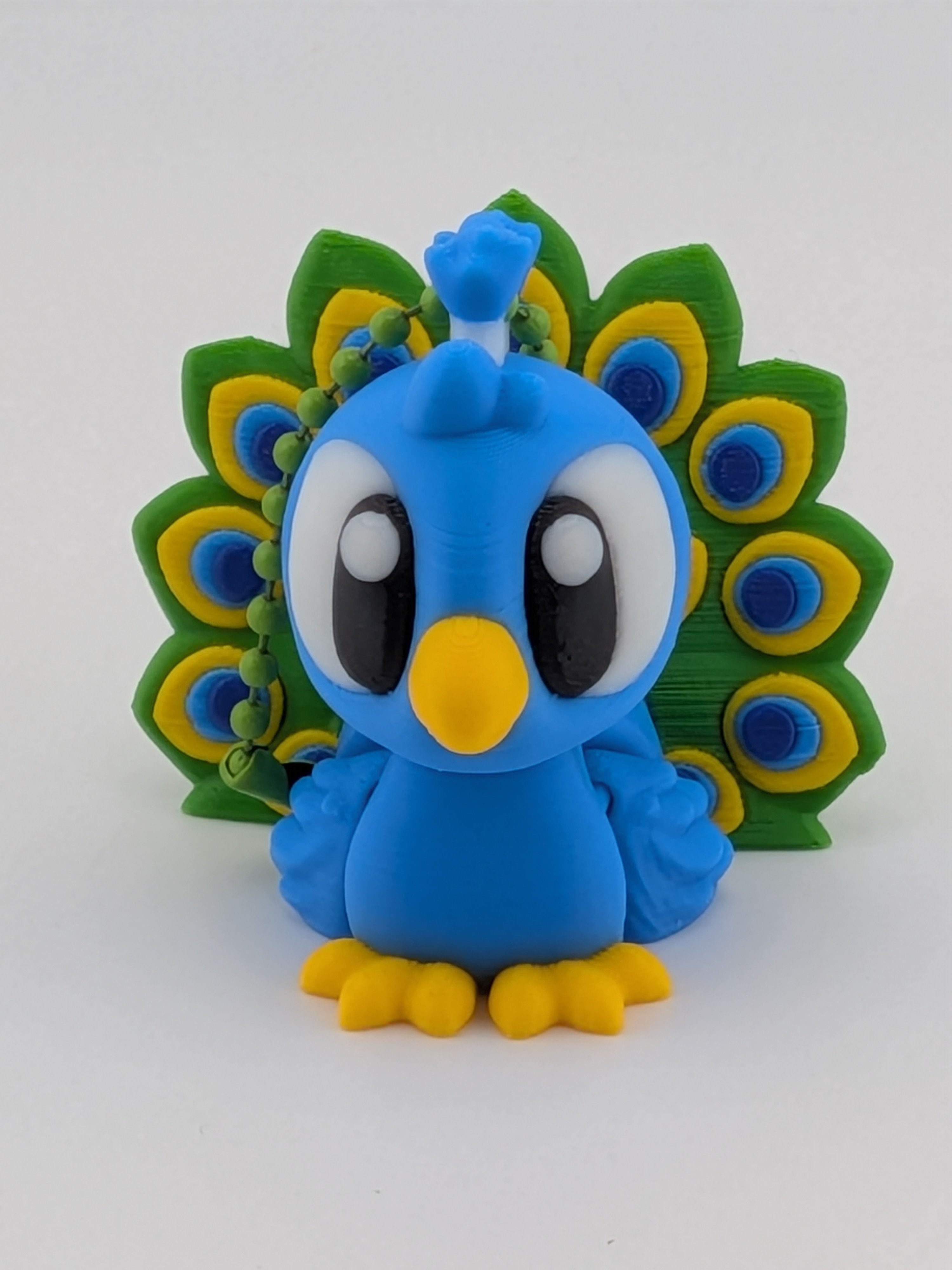 Peacock Keychain Buddy Cute 3D Printed Bird Bag Charm