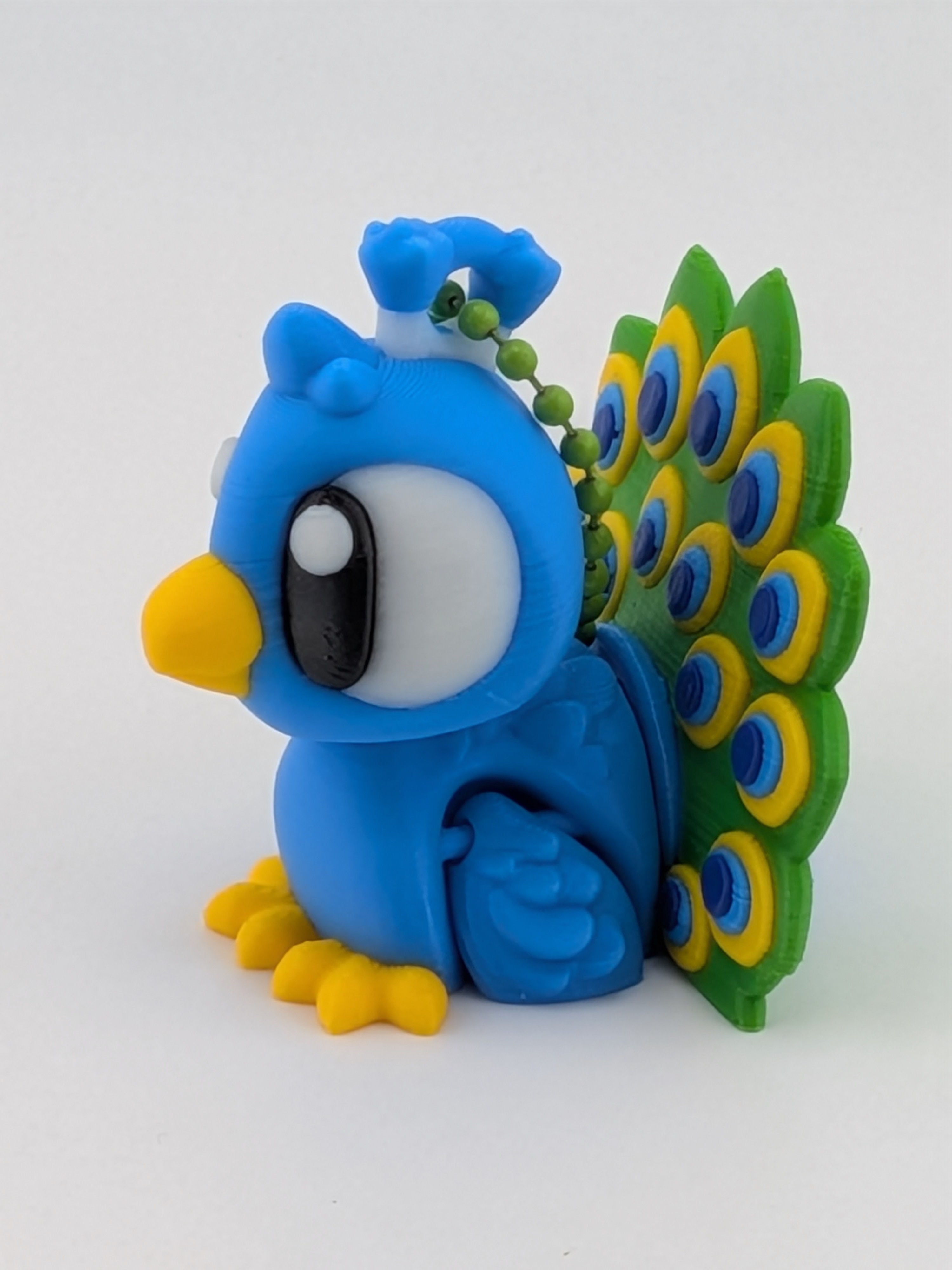Peacock Keychain Buddy Cute 3D Printed Bird Bag Charm