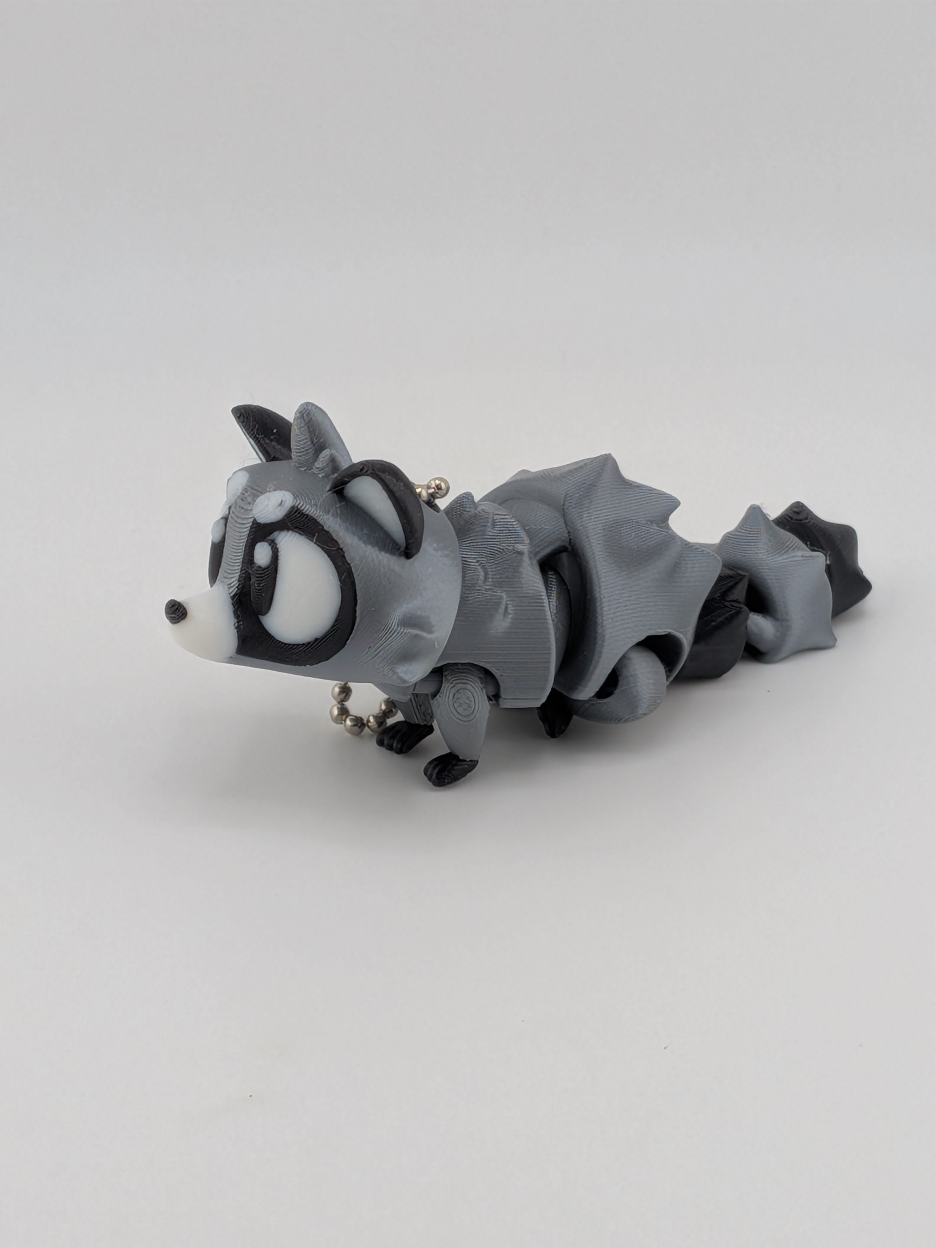 🦝✨ Mini Raccoon Keychain Buddy! 🤏 2.5" Articulated "Trash Panda" Bag Charm 🗑️🔑