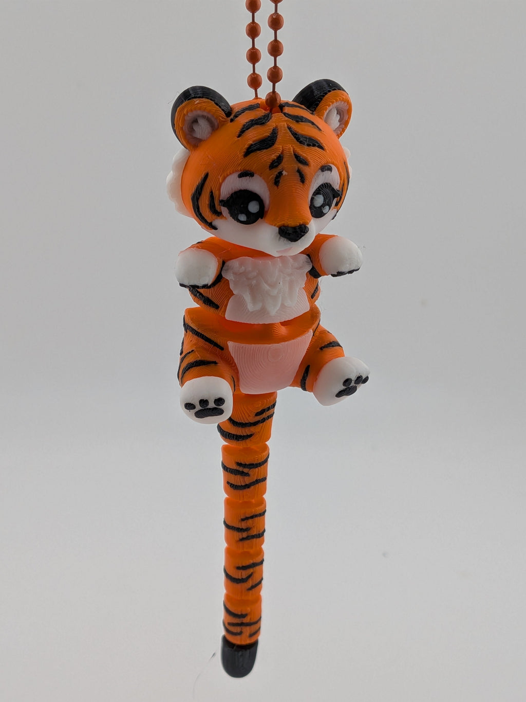 Articulated Tiger Keychain Buddy Flexi Wild Cat Toy Rose Gold Clasp