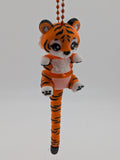 Articulated Tiger Keychain Buddy Flexi Wild Cat Toy Rose Gold Clasp