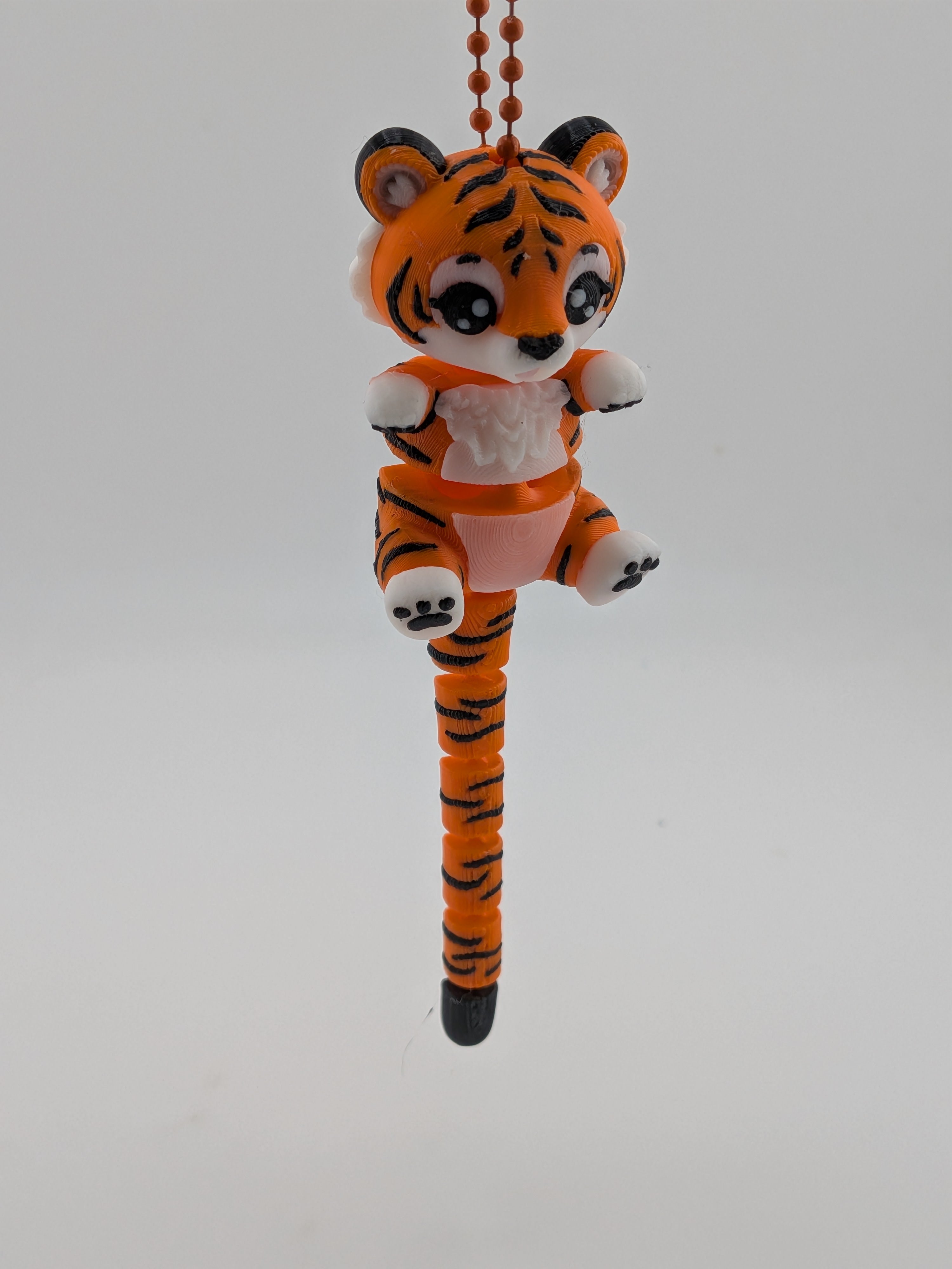 Articulated Tiger Keychain Buddy Flexi Wild Cat Toy Rose Gold Clasp