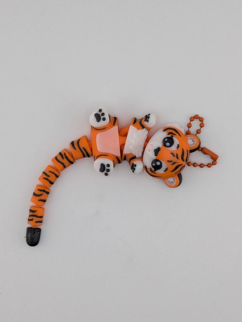 Articulated Tiger Keychain Buddy Flexi Wild Cat Toy Rose Gold Clasp