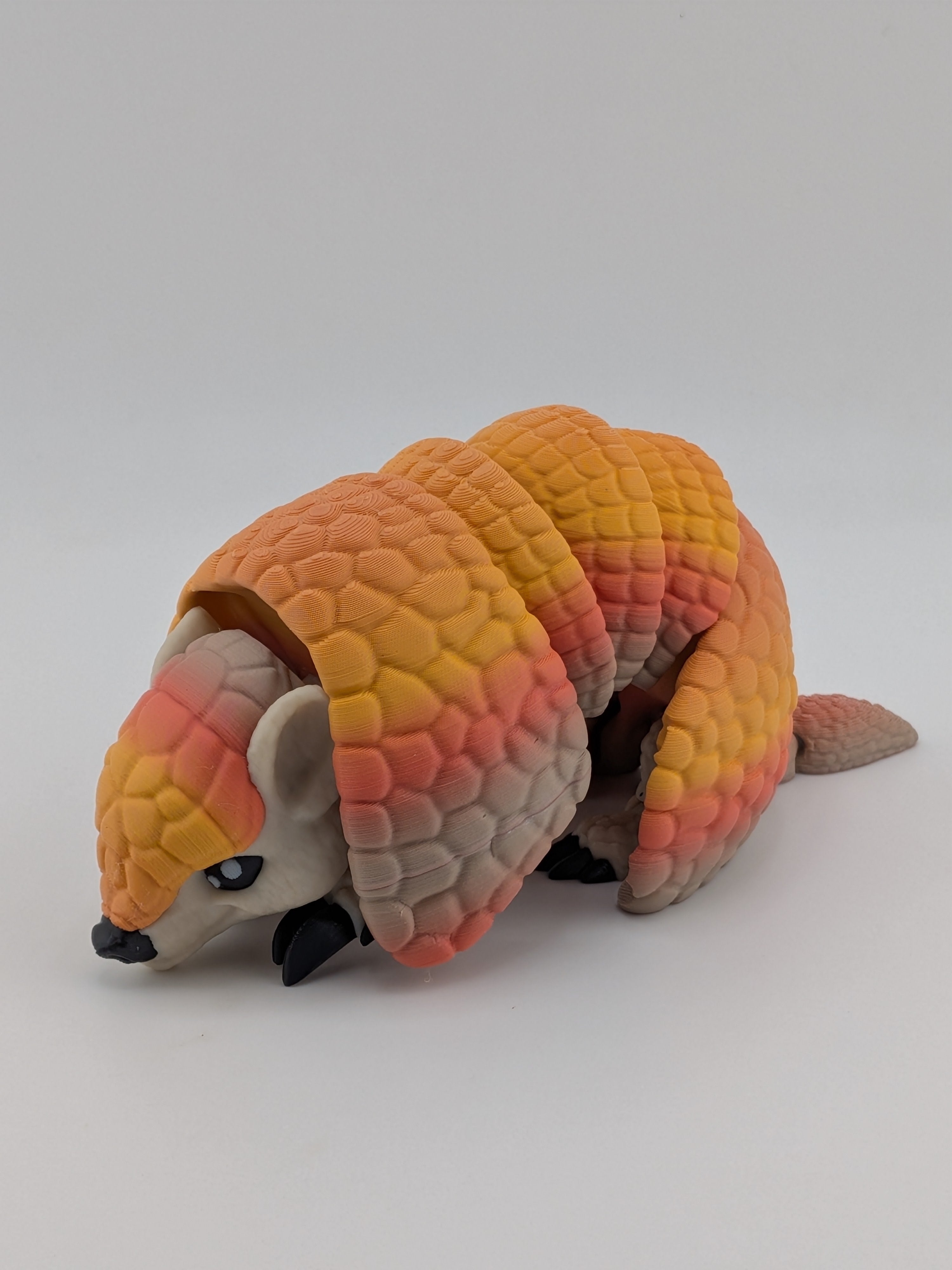 Flexi Armadillo Fidget Toy Articulated Roll-Up 3D Printed Desk Pet