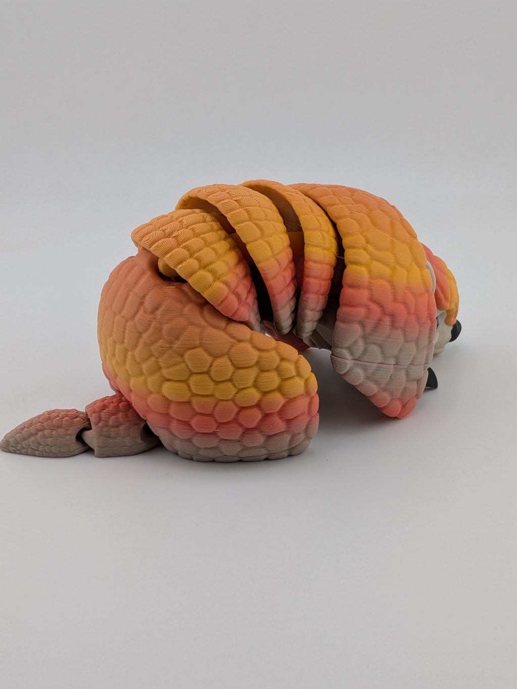 Flexi Armadillo Fidget Toy Articulated Roll-Up 3D Printed Desk Pet