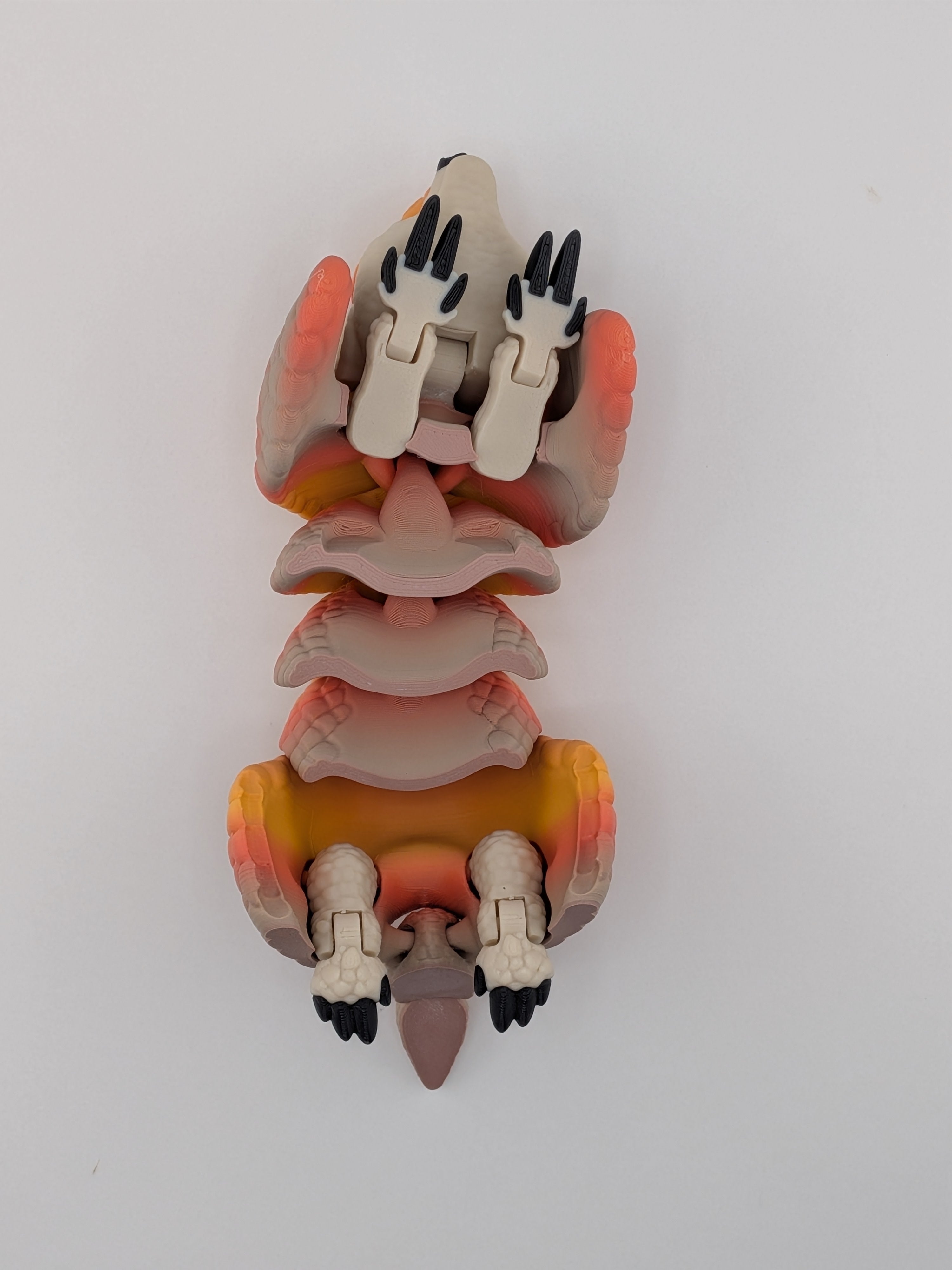 Flexi Armadillo Fidget Toy Articulated Roll-Up 3D Printed Desk Pet