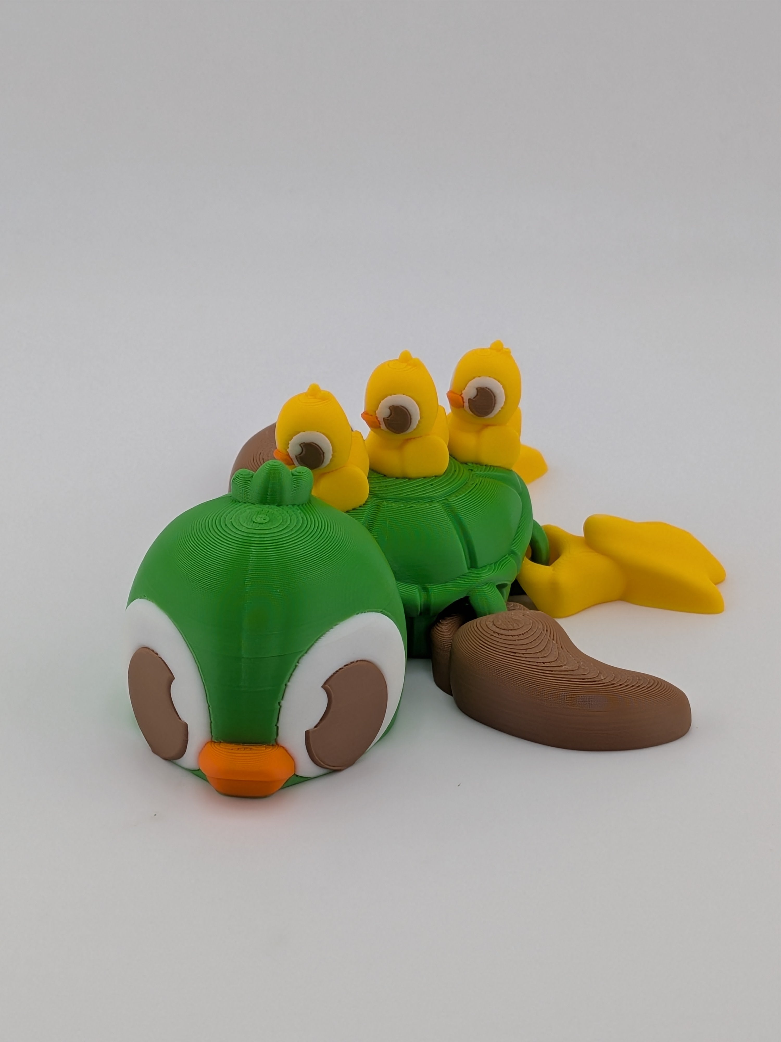 🦆🐢 The Duck-Turtle Flexi! 3D Printed Articulated Toy with Baby Ducks ✨🌈