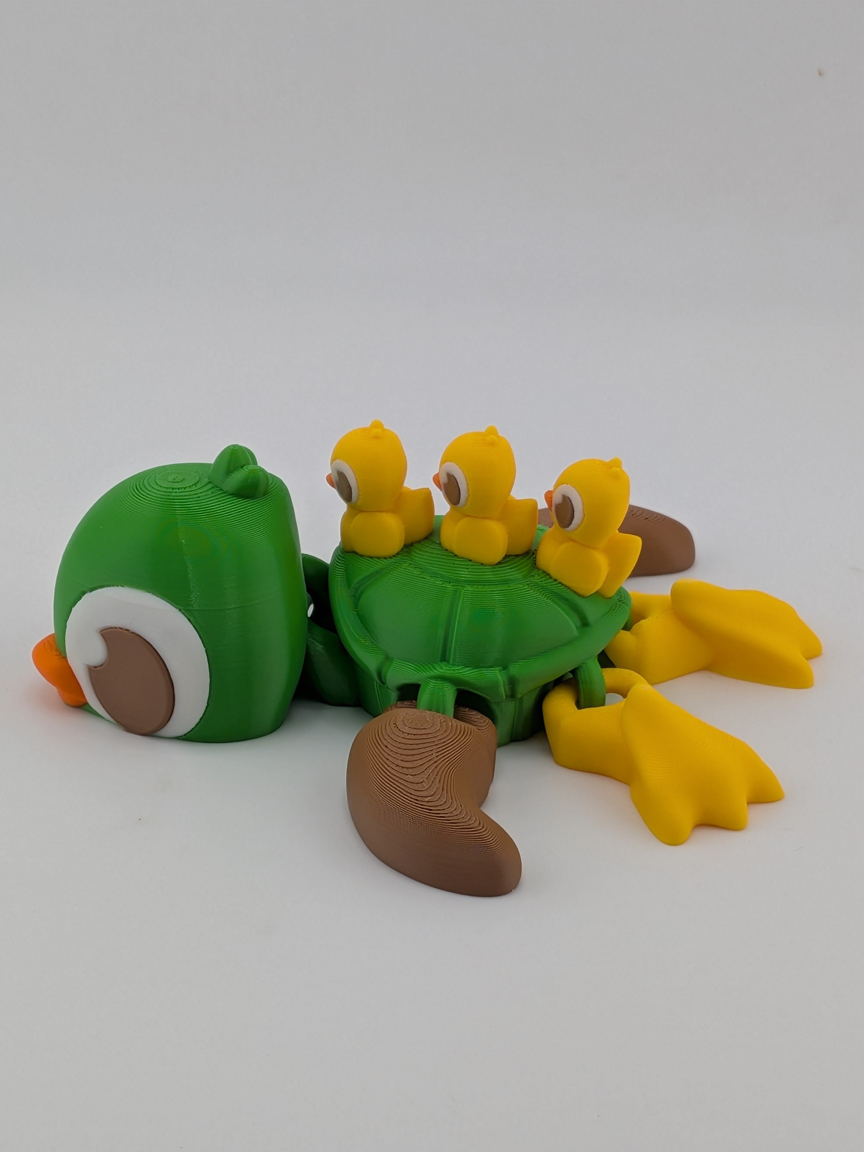 🦆🐢 The Duck-Turtle Flexi! 3D Printed Articulated Toy with Baby Ducks ✨🌈