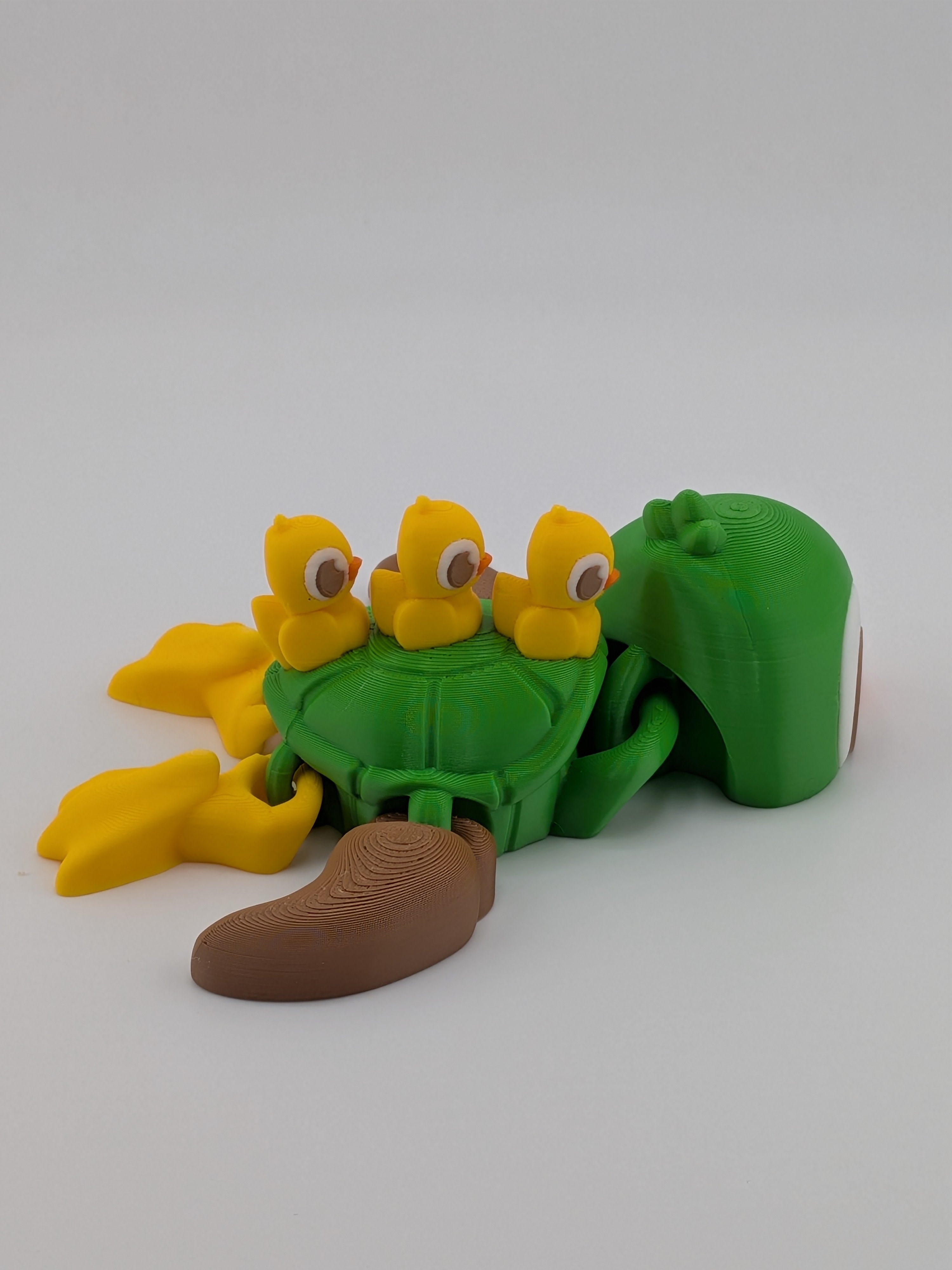 🦆🐢 The Duck-Turtle Flexi! 3D Printed Articulated Toy with Baby Ducks ✨🌈