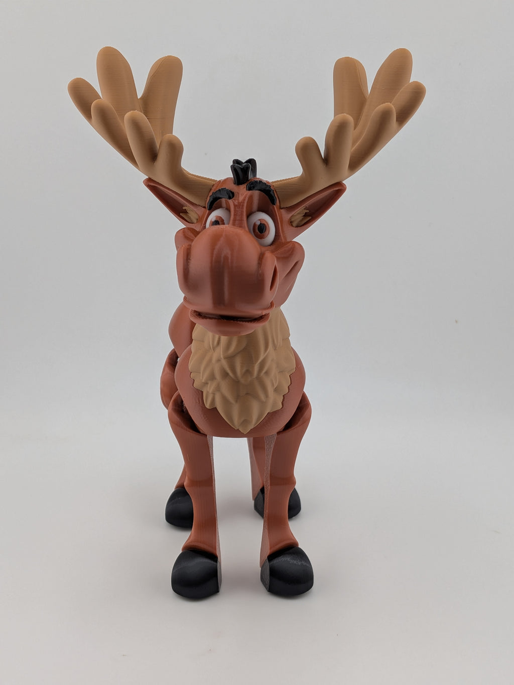 Articulated Moose Figurine 6.5 Inch 3D Printed Poseable Desk Pet Decor