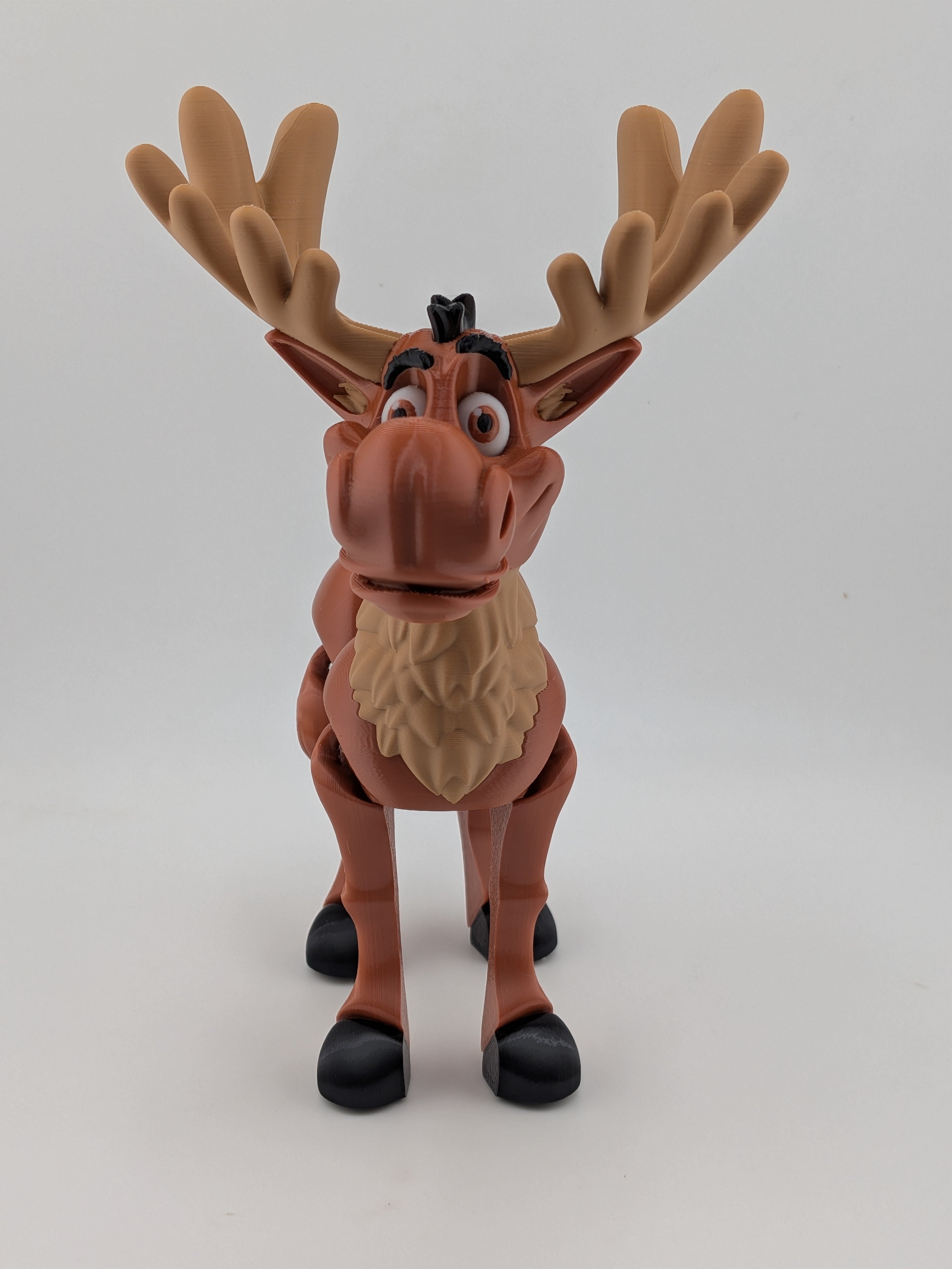 Articulated Moose Figurine 6.5 Inch 3D Printed Poseable Desk Pet Decor
