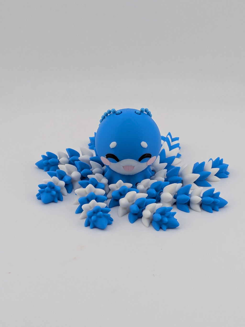 Fluffy Octopus Keychain Fidget Toy 3D Printed Articulated Bag Charm