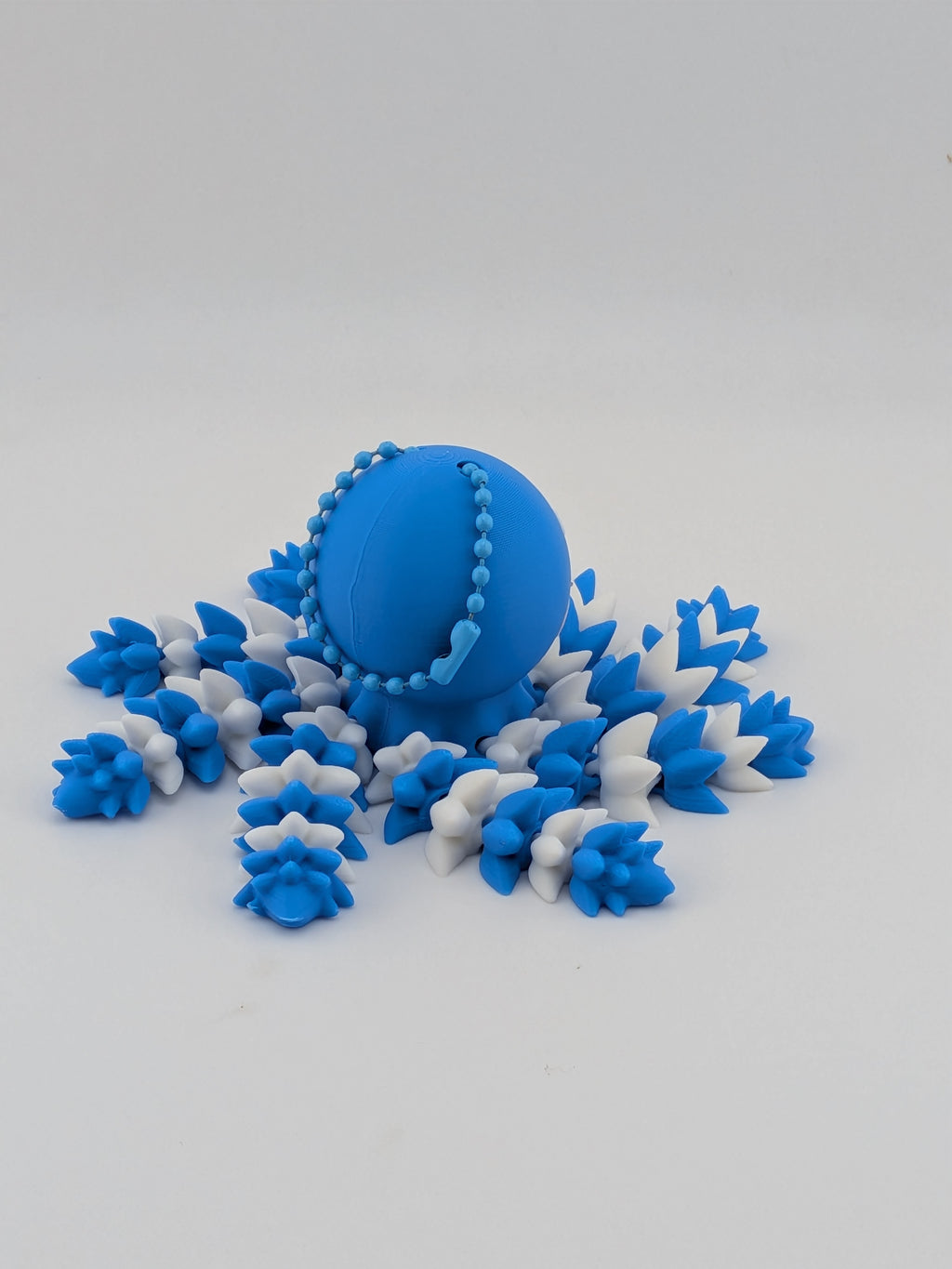 Fluffy Octopus Keychain Fidget Toy 3D Printed Articulated Bag Charm