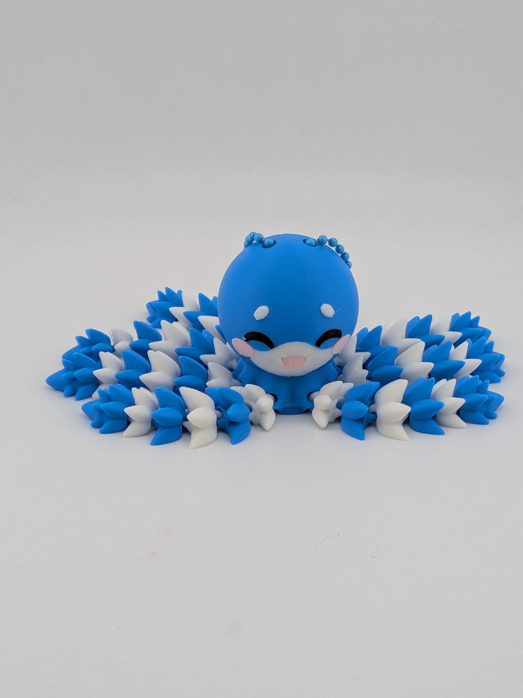 Fluffy Octopus Keychain Fidget Toy 3D Printed Articulated Bag Charm