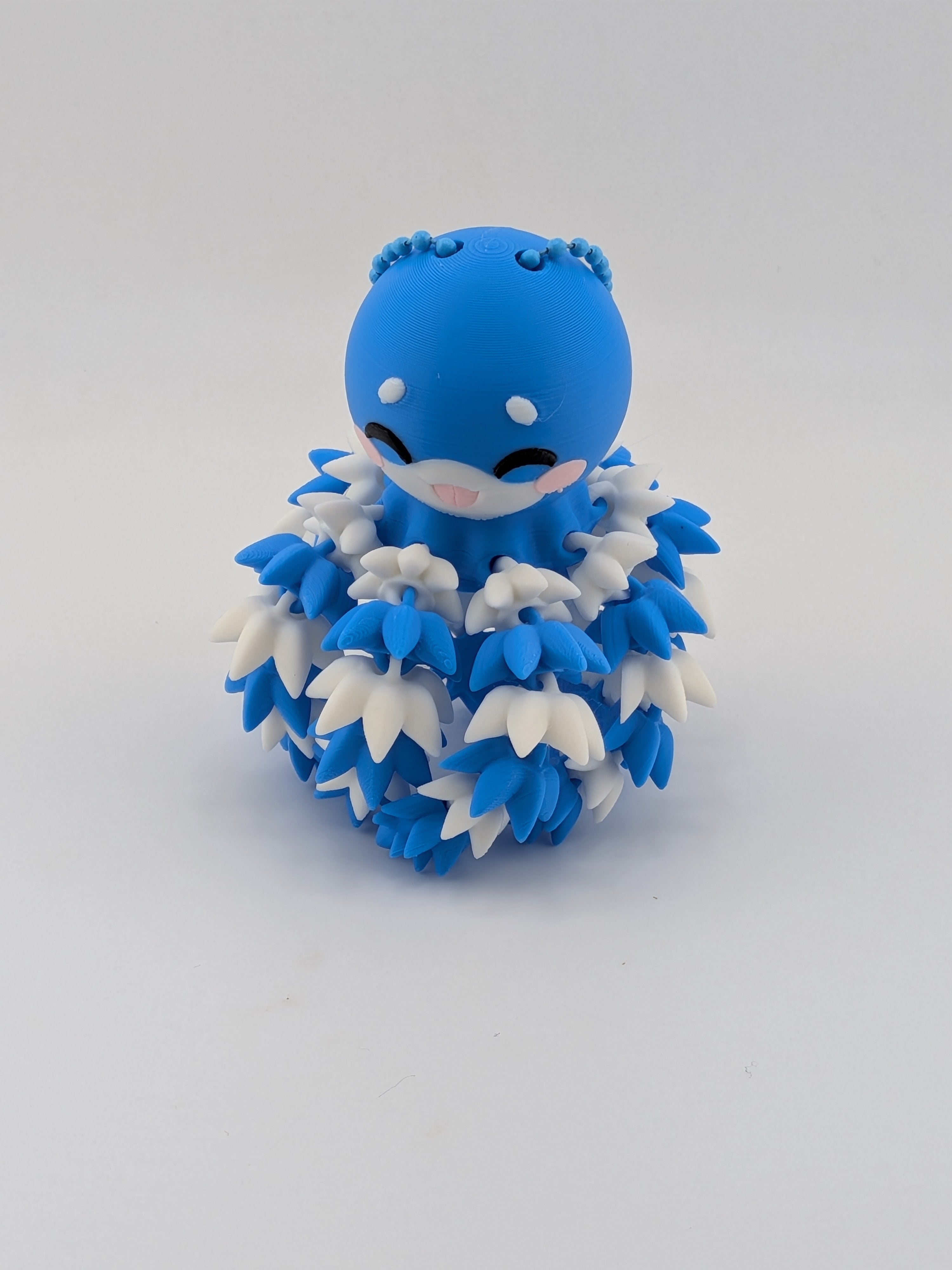 Fluffy Octopus Keychain Fidget Toy 3D Printed Articulated Bag Charm