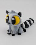 Flexi Lemur Keychain Fidget Toy 3D Printed Ring-Tailed Bag Charm
