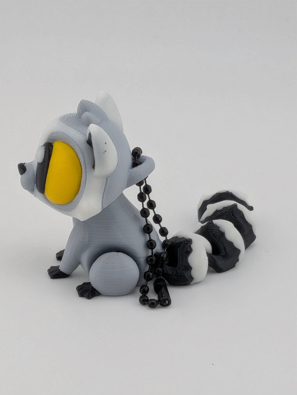 Flexi Lemur Keychain Fidget Toy 3D Printed Ring-Tailed Bag Charm